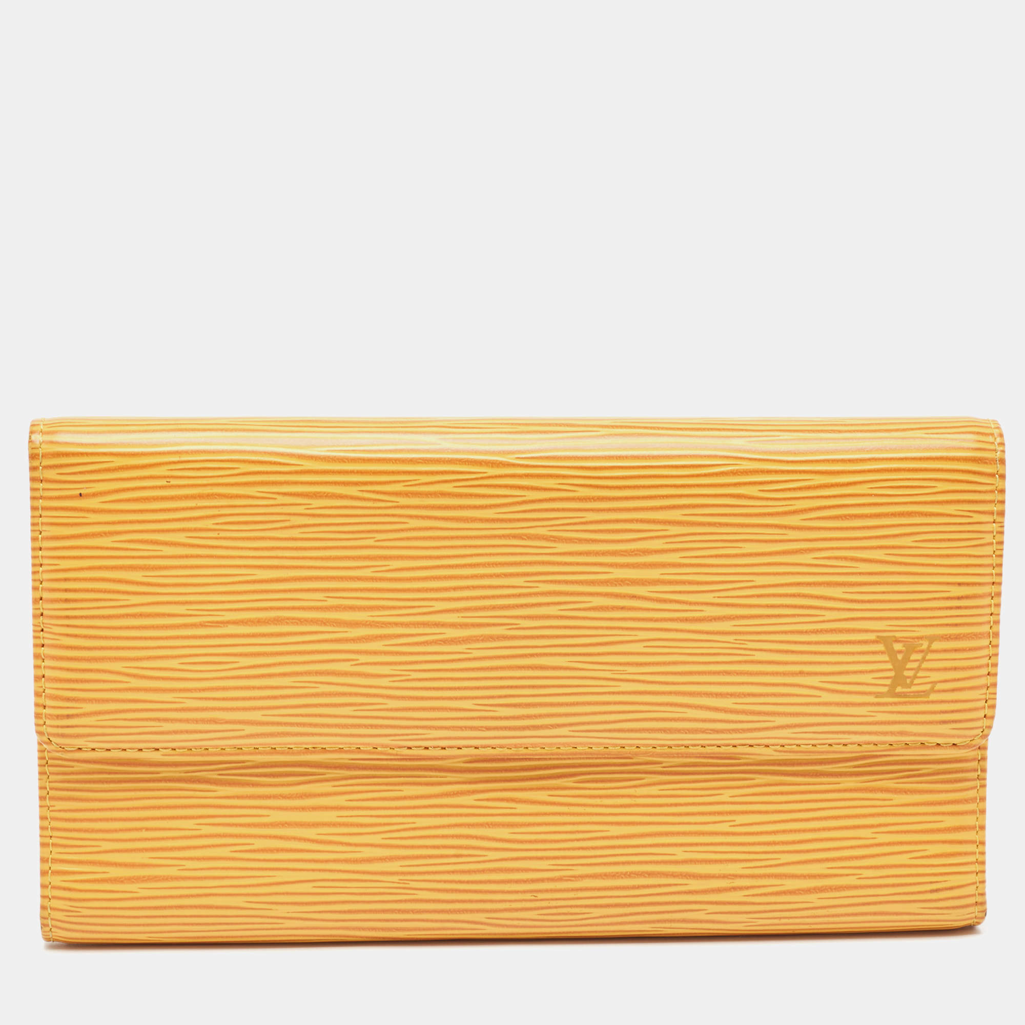 Pre Owned Louis Vuitton Tassel Yellow Epi Leather Porte Tresor International Wallet