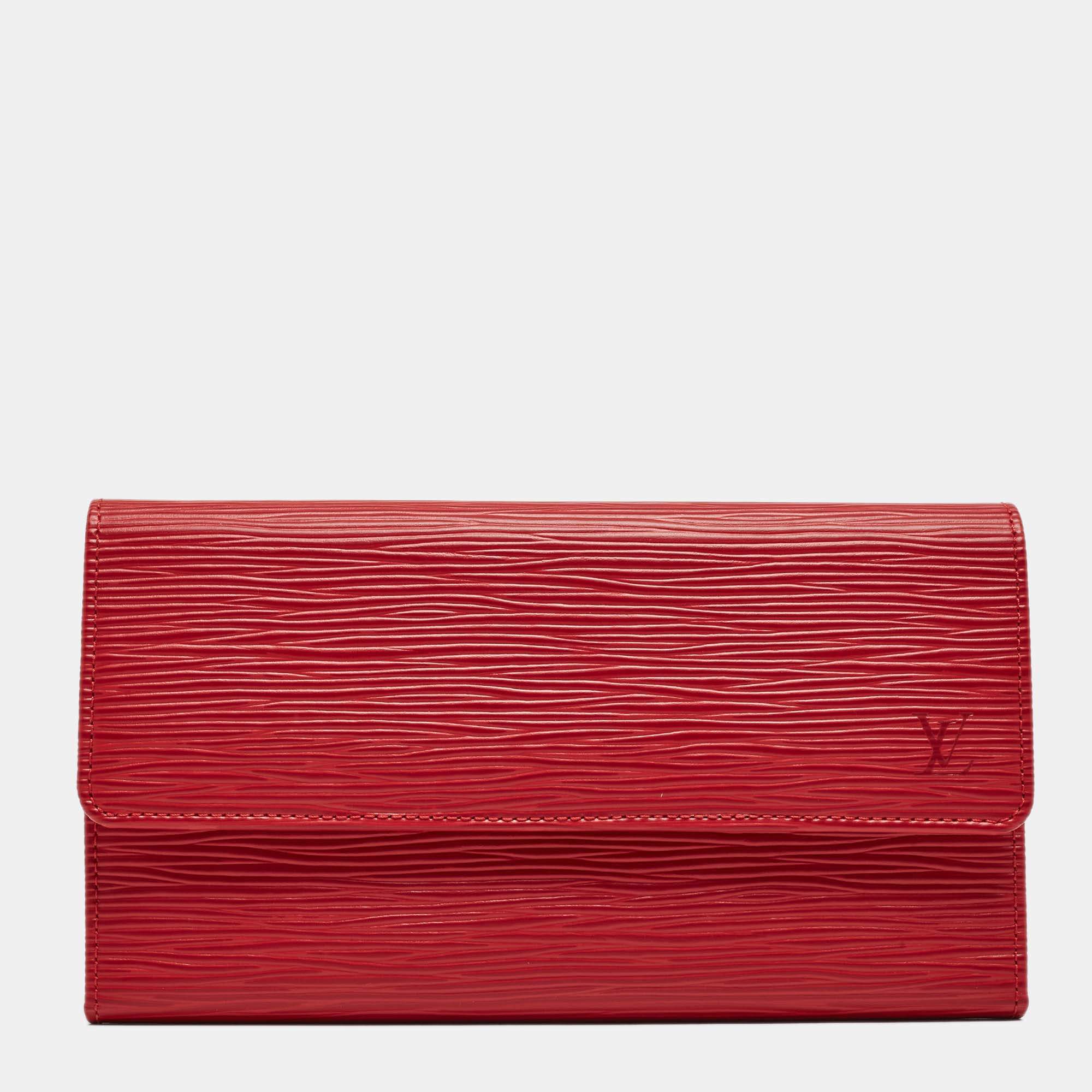 Louis Vuitton Red Epi Leather Porte Tresor International Wallet