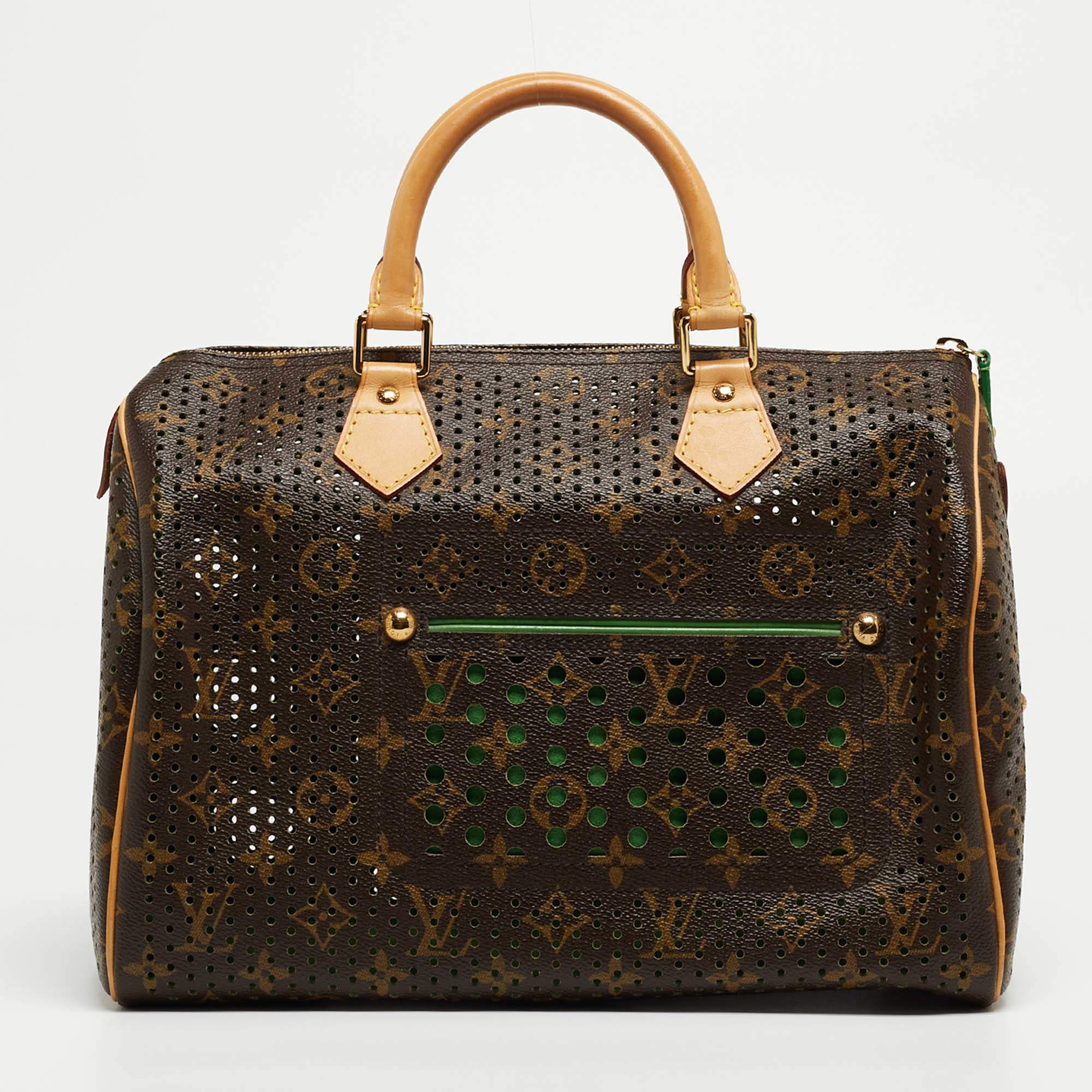 2006 Louis Vuitton Brown Perforated Monogram Canvas, Fuschia Mini