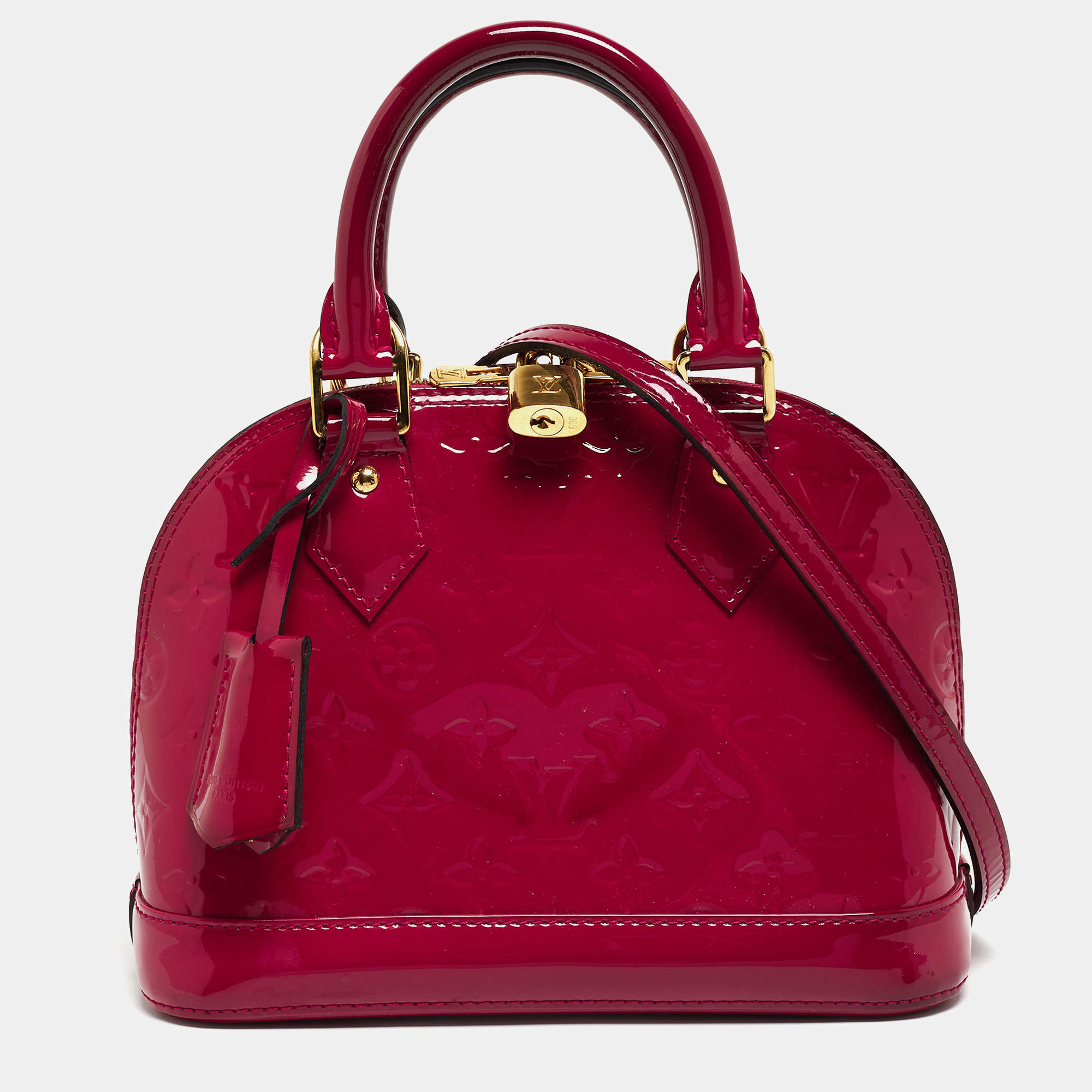 Pre Owned Louis Vuitton Indian Rose Monogram Vernis Alma BB Bag