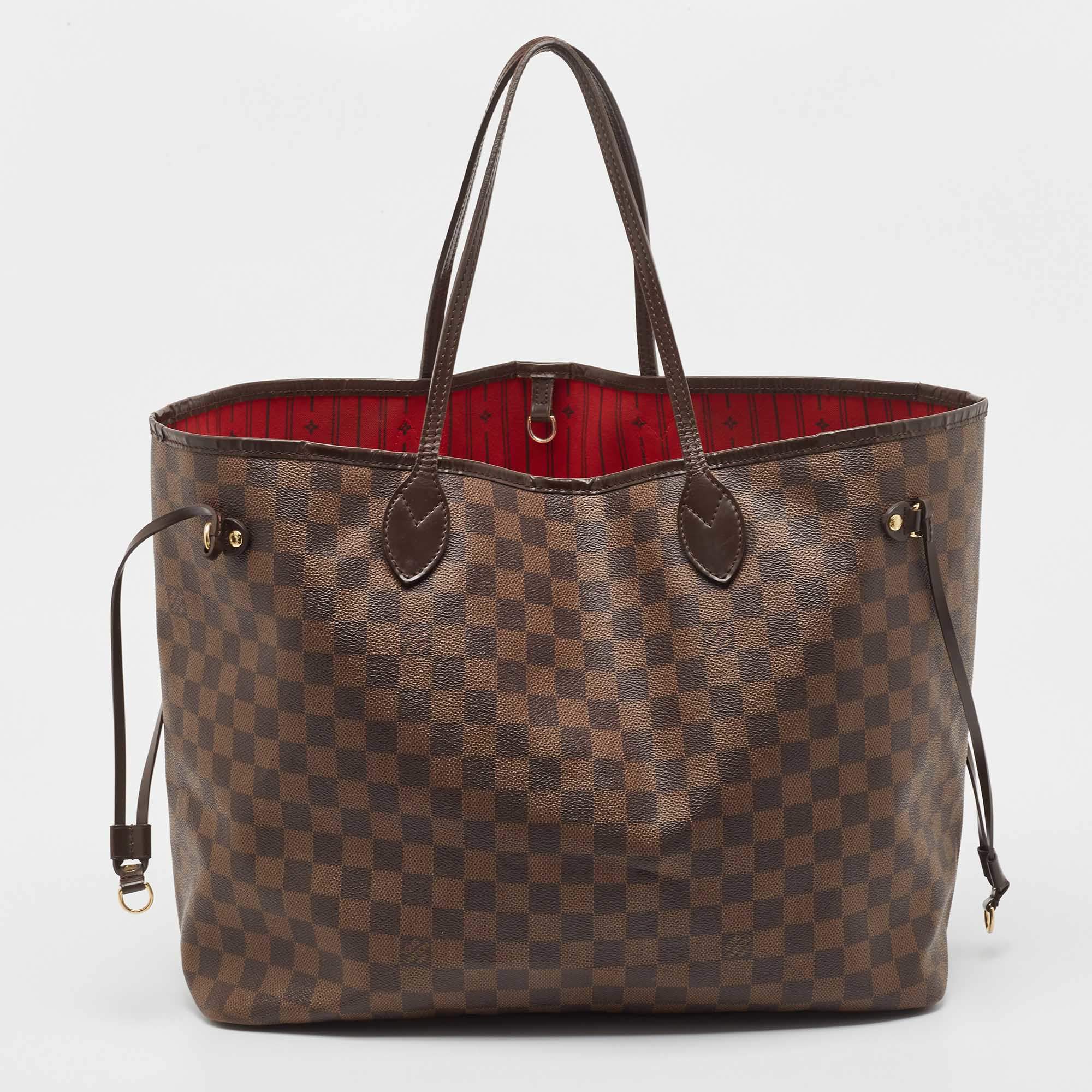 LOUIS VUITTON NEVERFULL GM - DAMIER EBENE HANDBAG