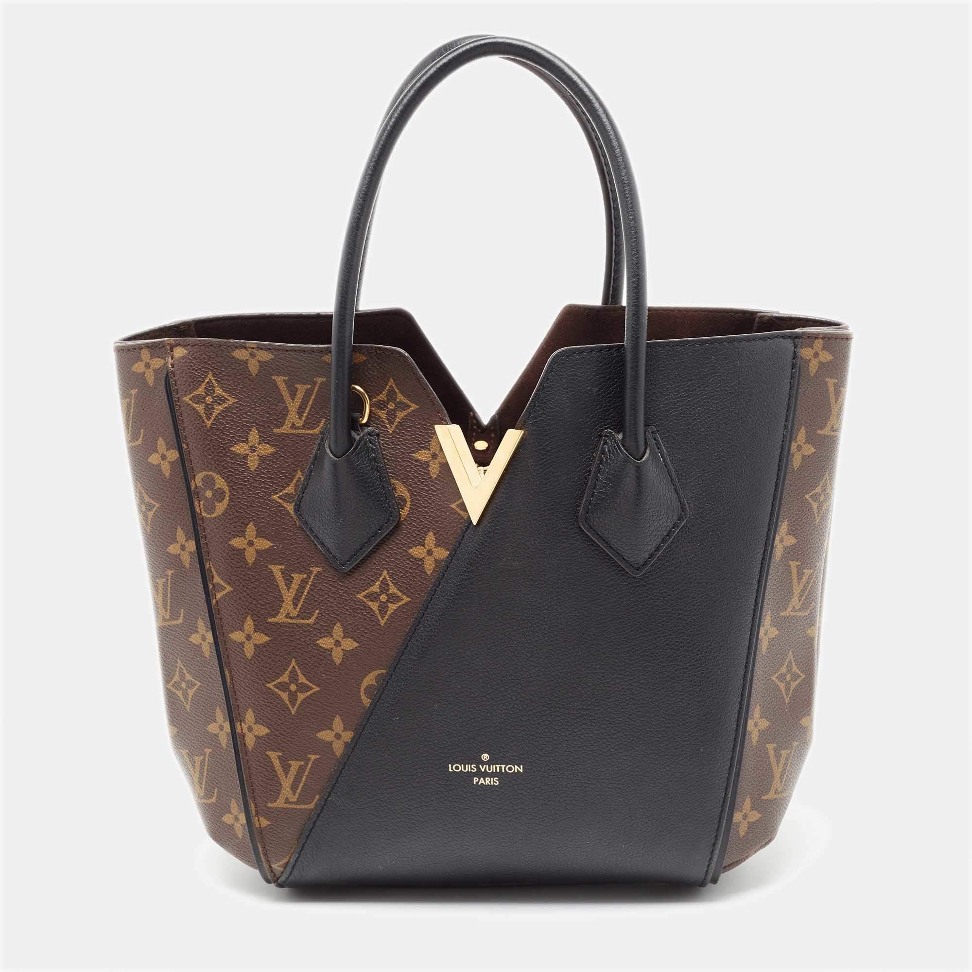 Pre Owned Louis Vuitton Black Monogram Canvas and Leather Kimono PM Bag