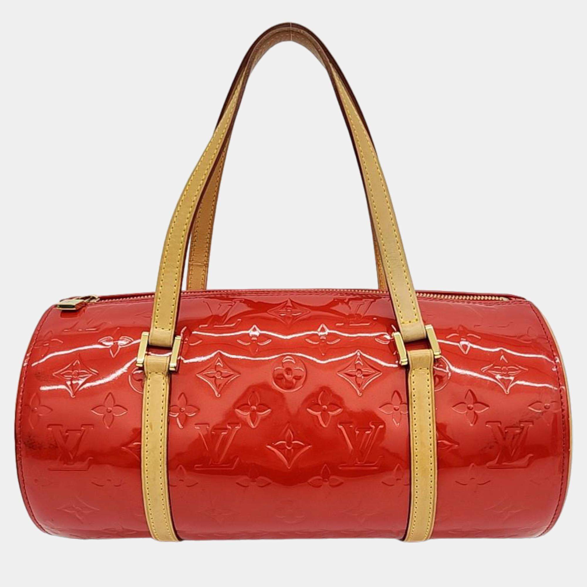 Pre Owned Louis Vuitton Red Monogram Vernis Bedford Bag
