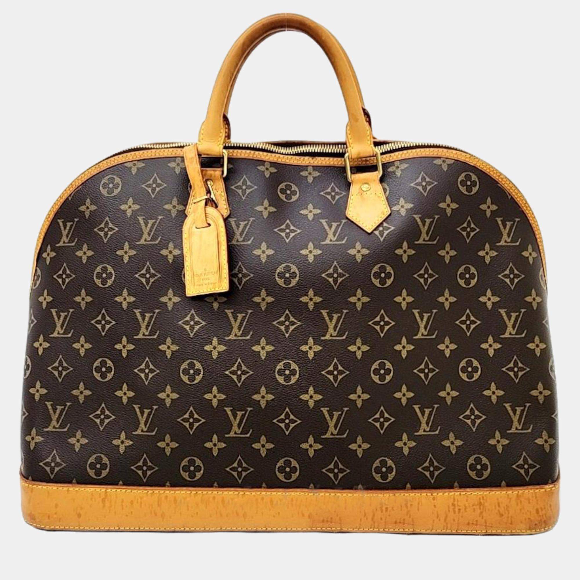 Pre Owned Louis Vuitton Brown Monogram Canvas and Leather Alma Voyage MM