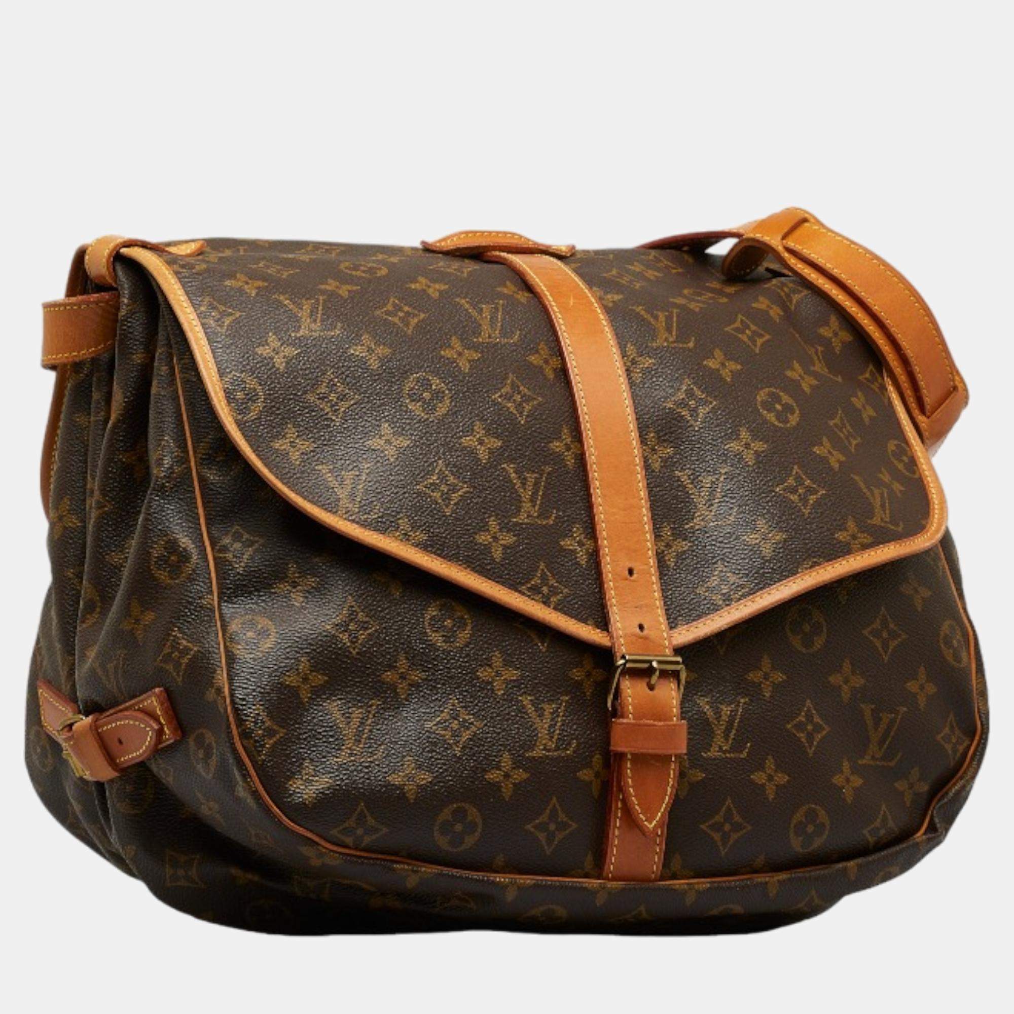 Used Louis Vuitton Saumur 35//Shoulder Bag/Leather/Brown/Whole