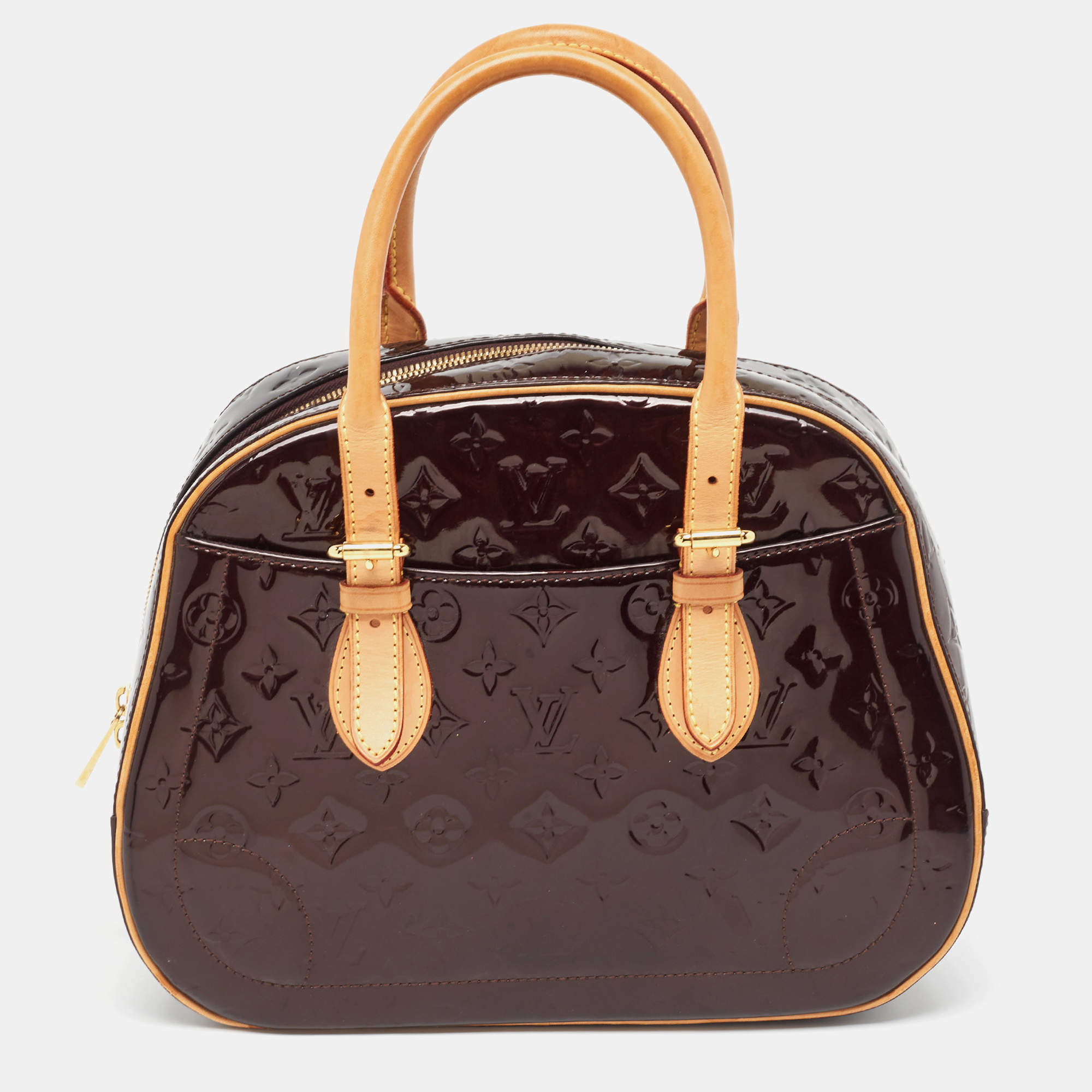 Pre Owned Louis Vuitton Amarante Monogram Vernis Summit Drive Bag