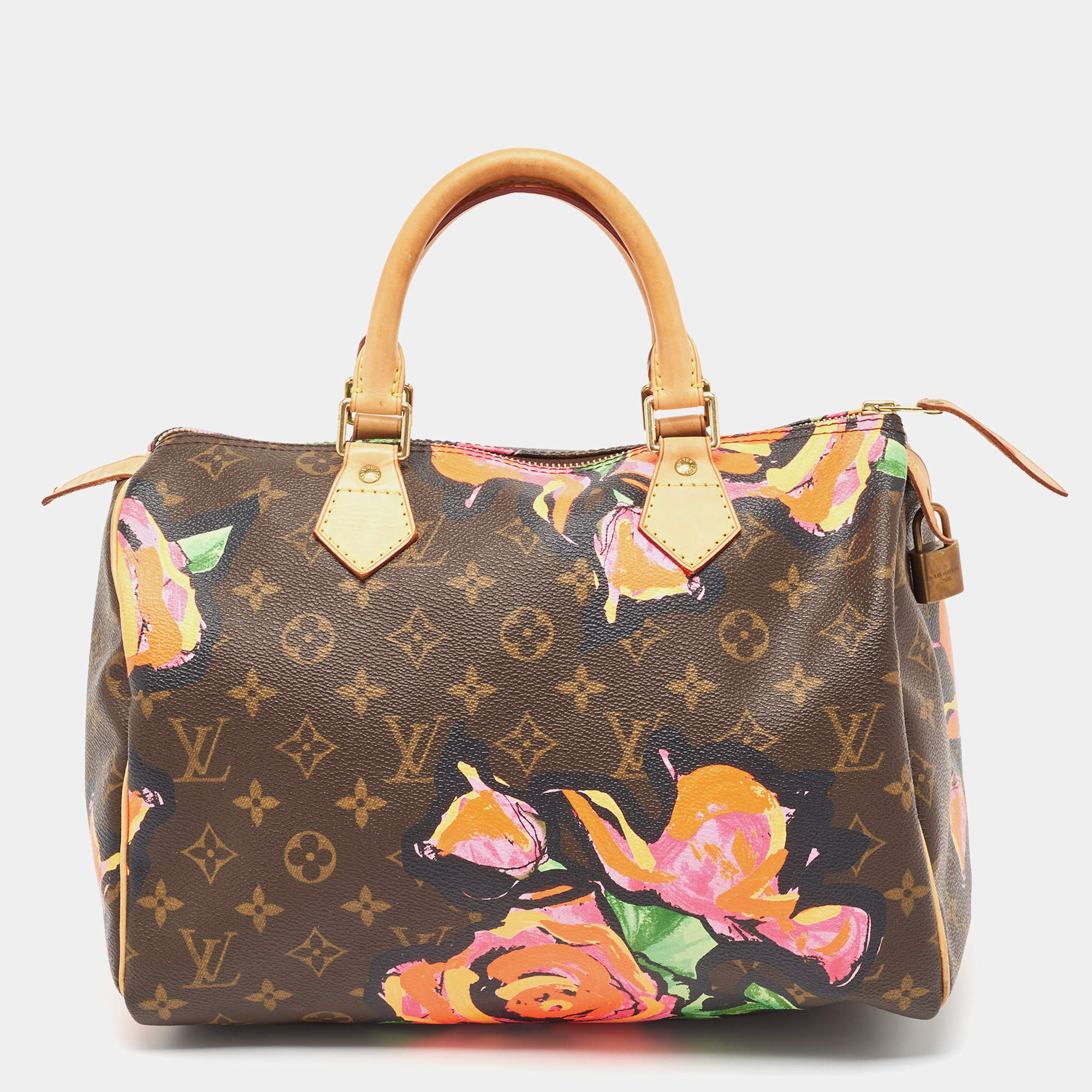 Pre Owned Louis Vuitton Multicolor Monogram Canvas Limited Edition Stephen Sprouse Roses Speedy 30 Bag