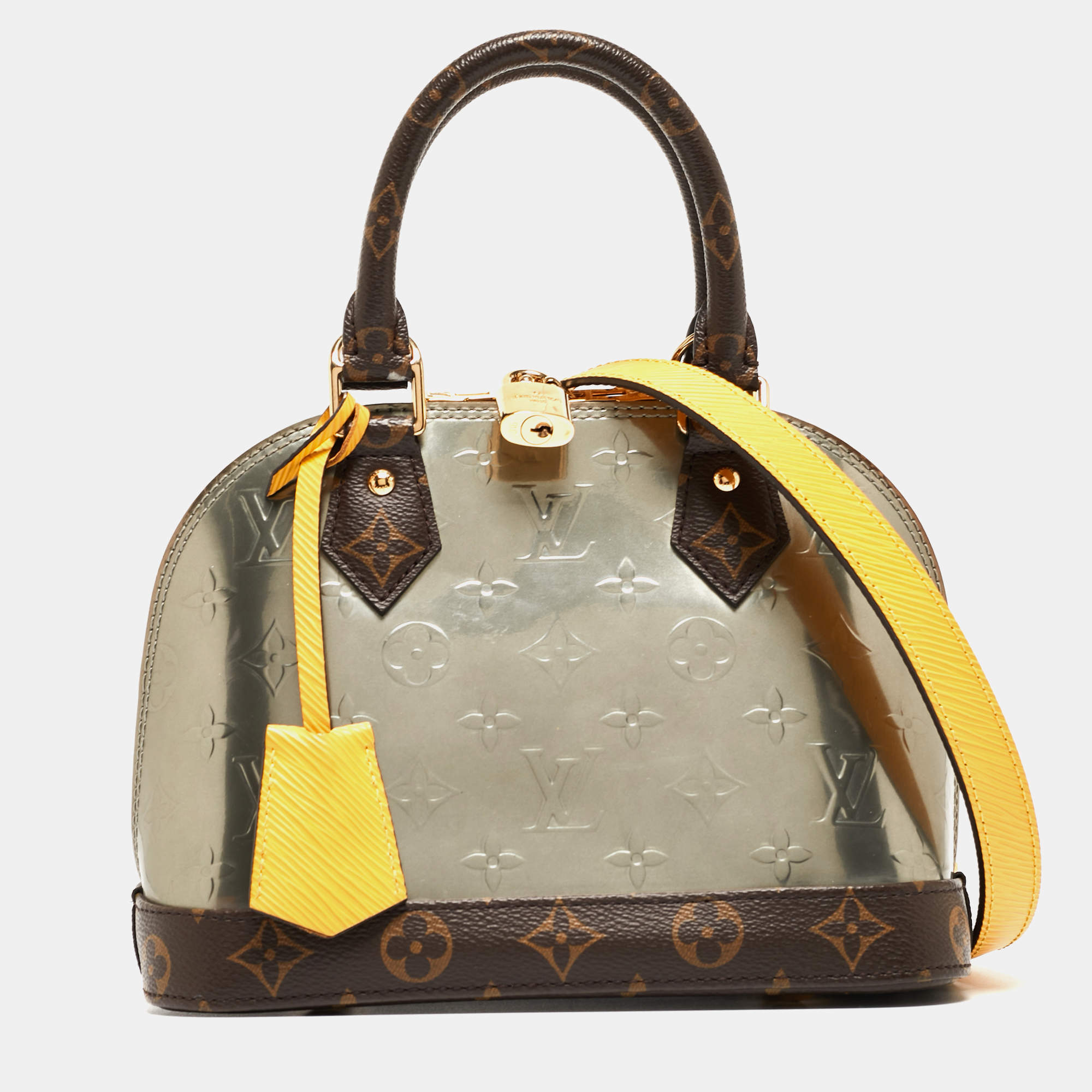 Pre Owned Louis Vuitton Metallise Monogram Vernis and Canvas Alma BB Bag