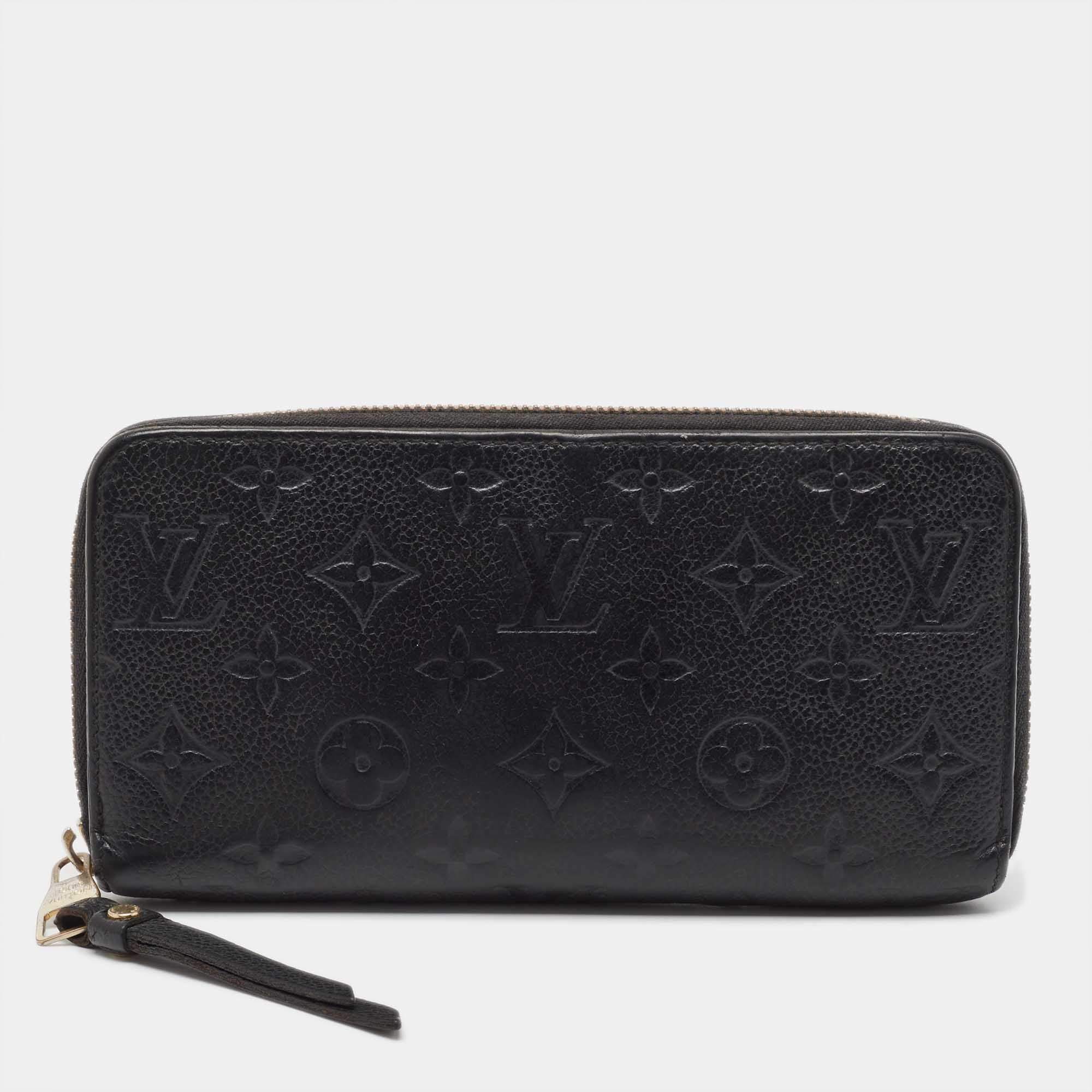 Louis Vuitton Black Monogram Empreinte Leather Zippy Wallet