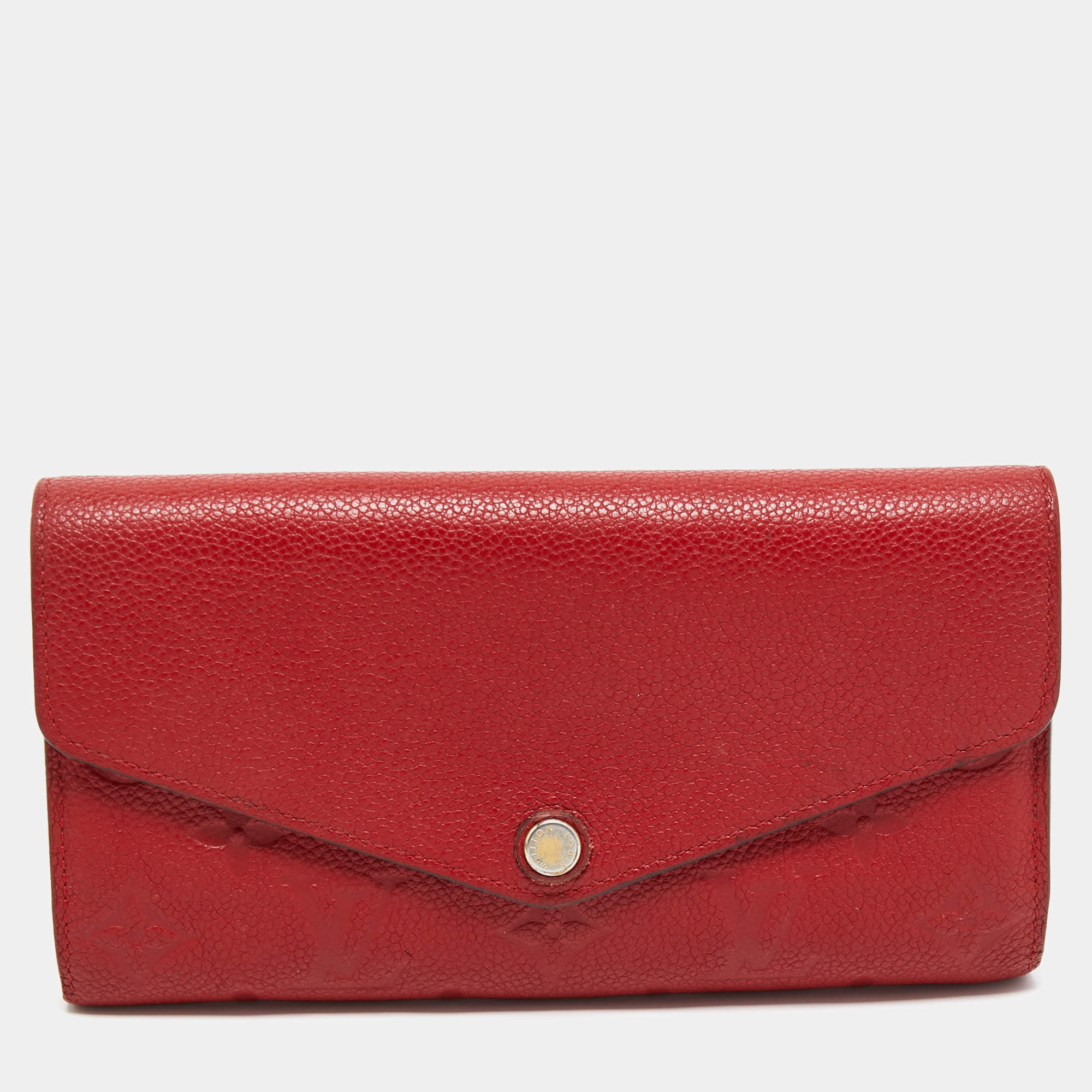 Louis Vuitton Red Monogram Empreinte Leather Sarah Wallet