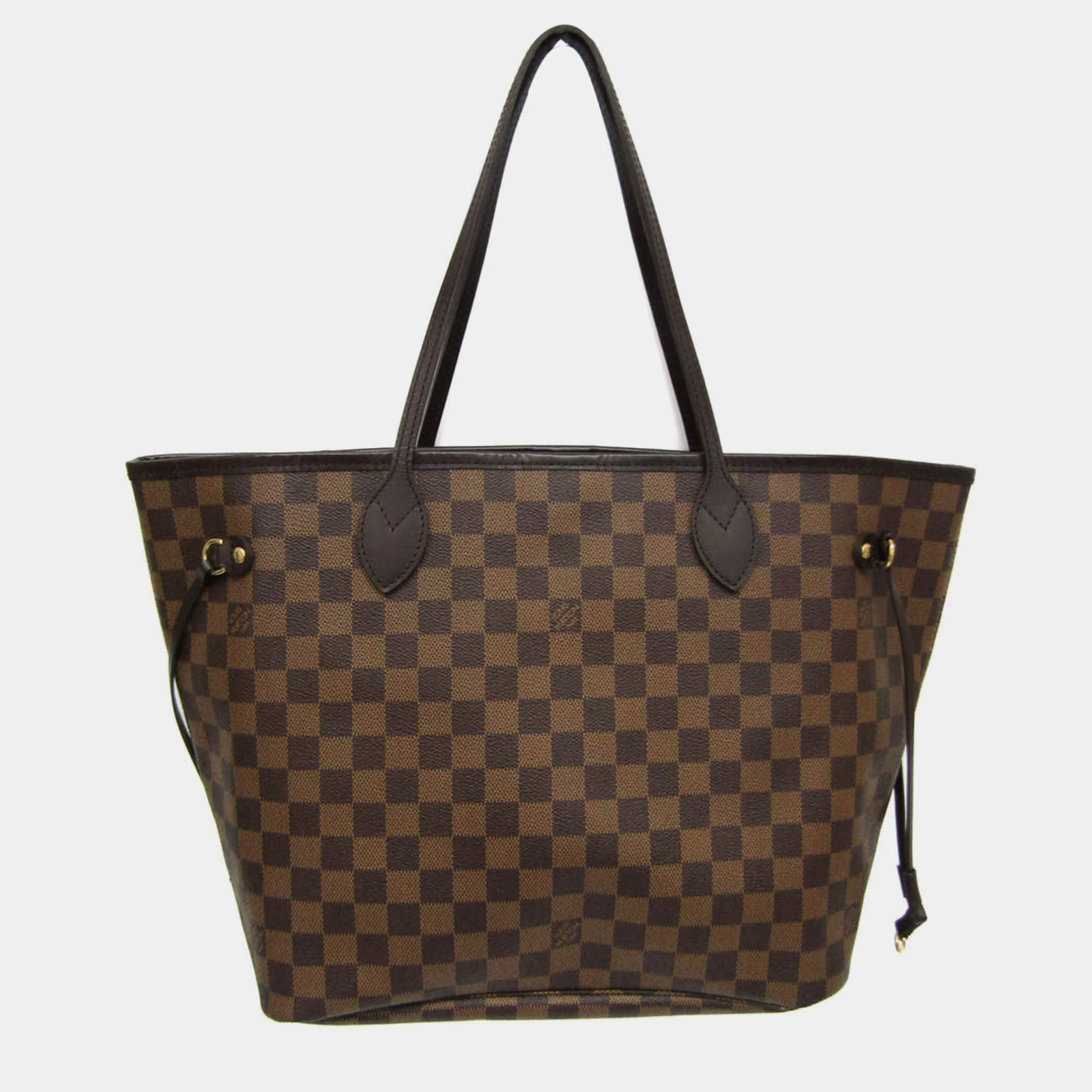 Pre Owned Louis Vuitton Brown Damier Ebene Canvas Neverfull MM Tote Bag