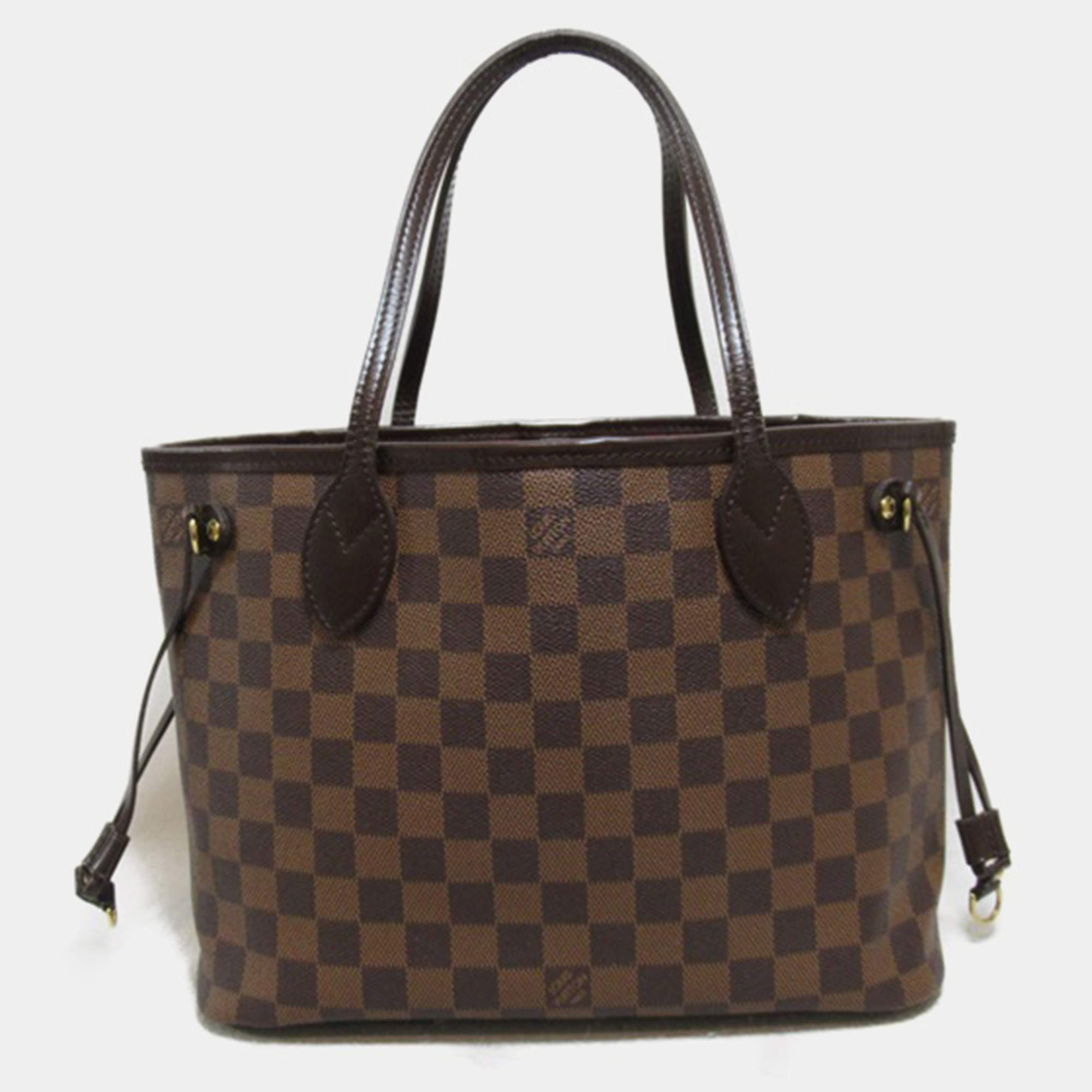 Louis Vuitton Brown Damier Ebene Canvas Neverfull PM Tote Bag