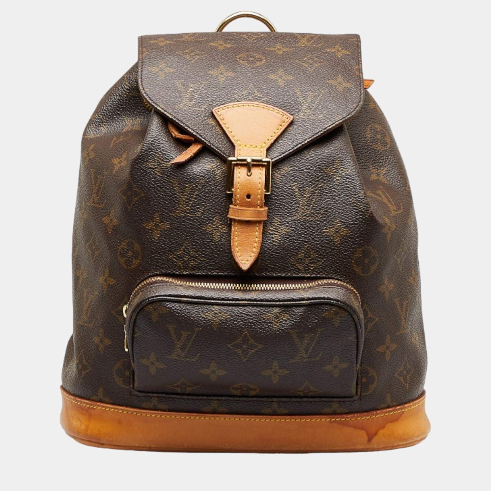 مملوكة مسبقًا Louis Vuitton Brown Canvas Monogram Montsouris MM Backpack