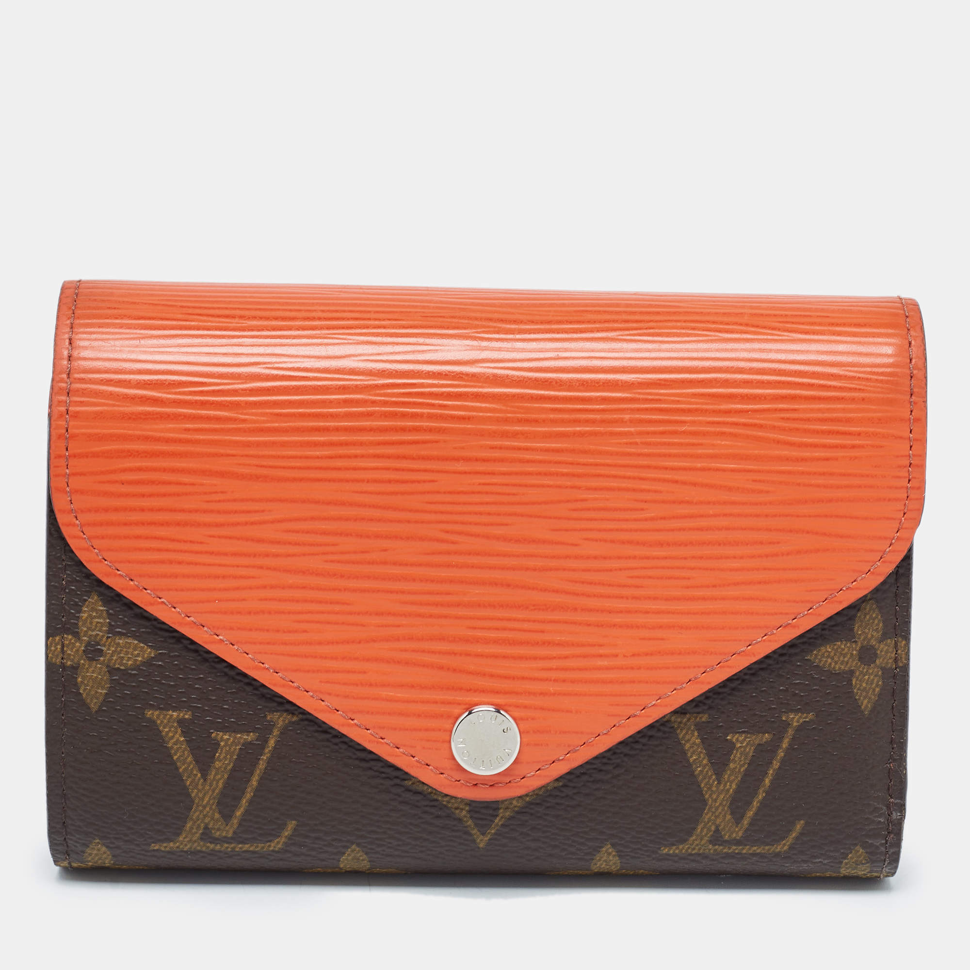 Pre Owned Louis Vuitton Piment Epi Leather and Monogram Canvas Marie-Lou Compact Wallet