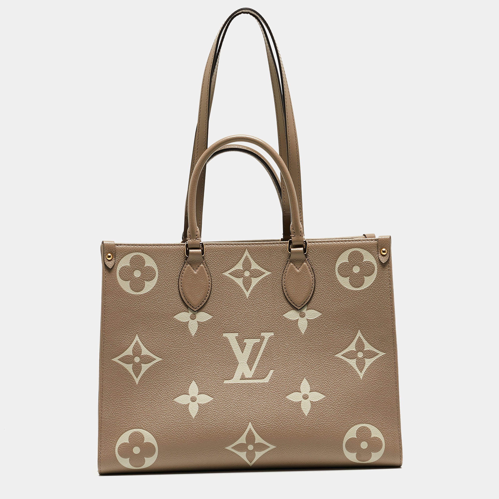 Pre Owned Louis Vuitton Bicolor Monogram Empriente Leather Giant Onthego MM Bag