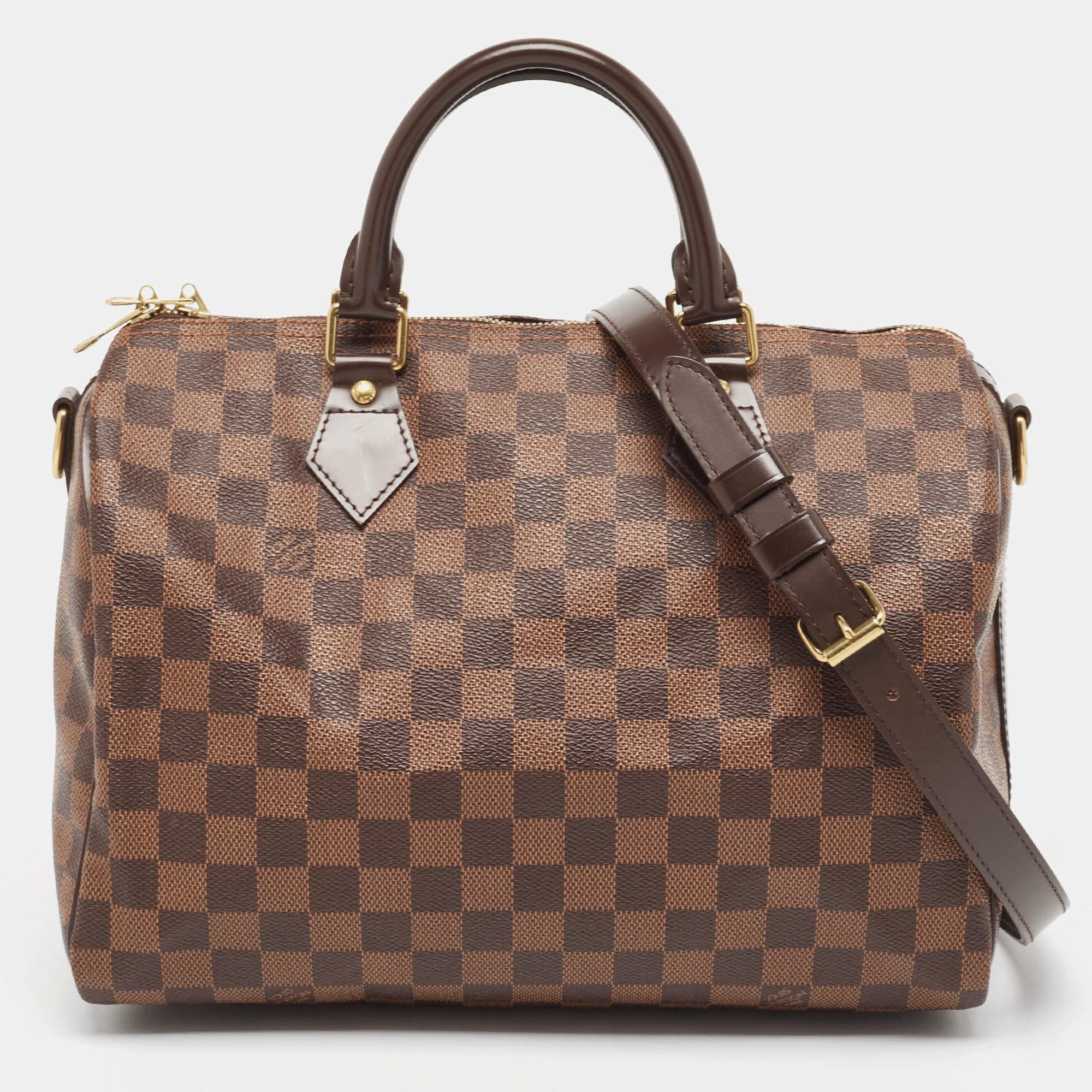 Pre Owned Louis Vuitton Damier Ebene Canvas Speedy 30 Bandoulière 