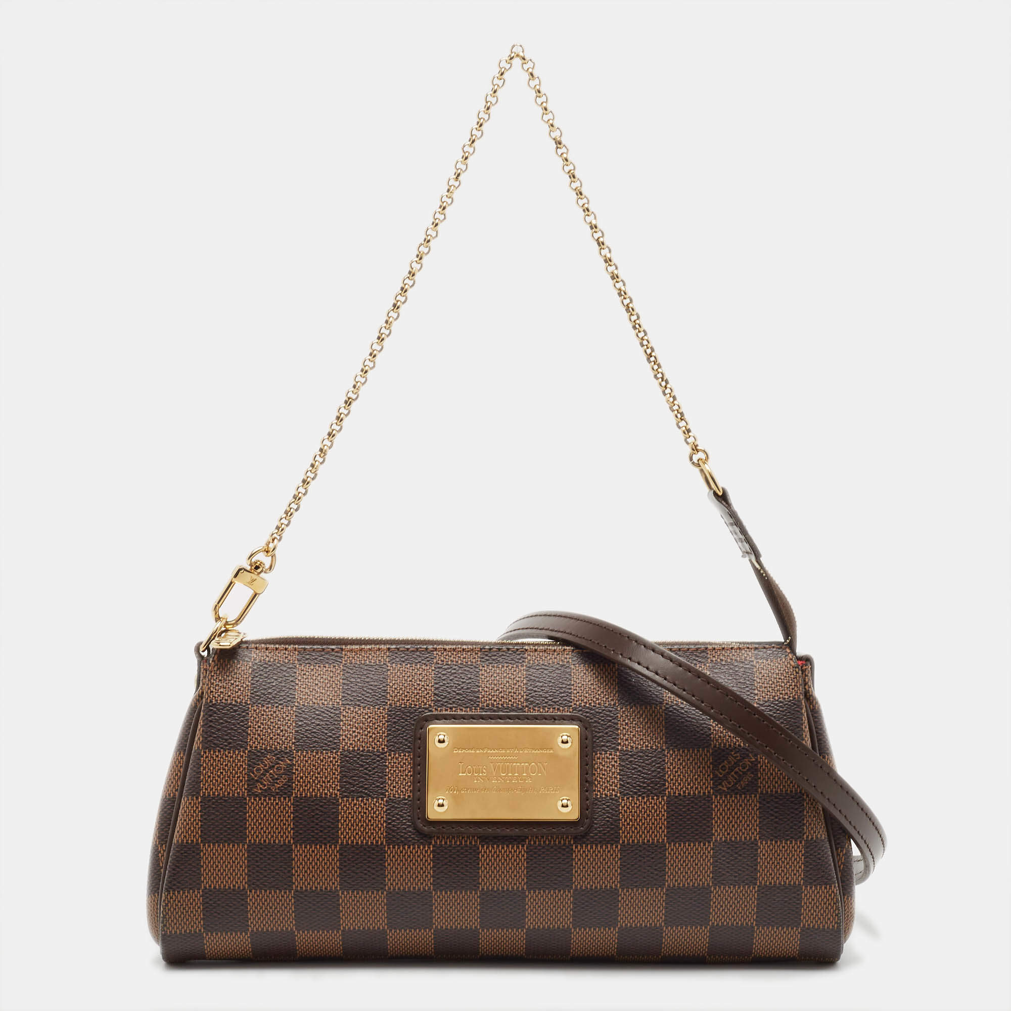 Pre Owned Louis Vuitton Damier Ebene Canvas Eva Pochette