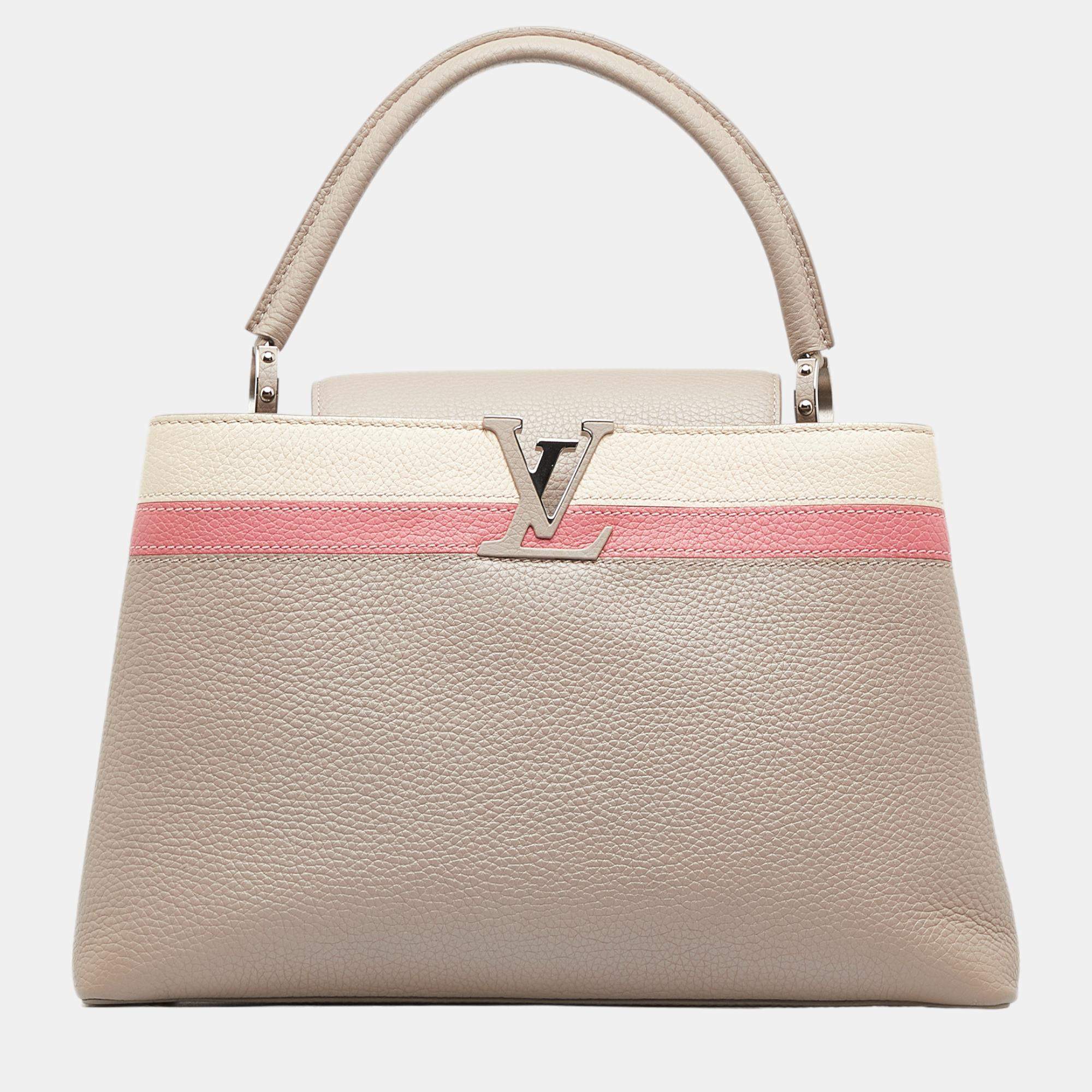 Louis Vuitton Beige/Brown Capucines MM