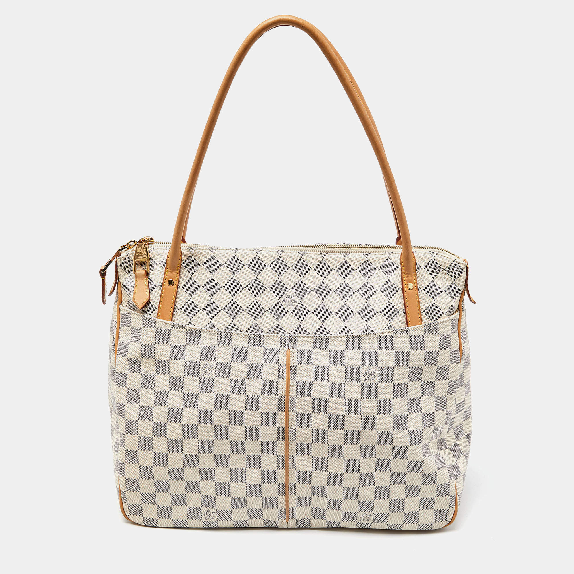 Pre Owned Louis Vuitton Damier Azur Canvas Figheri GM Bag