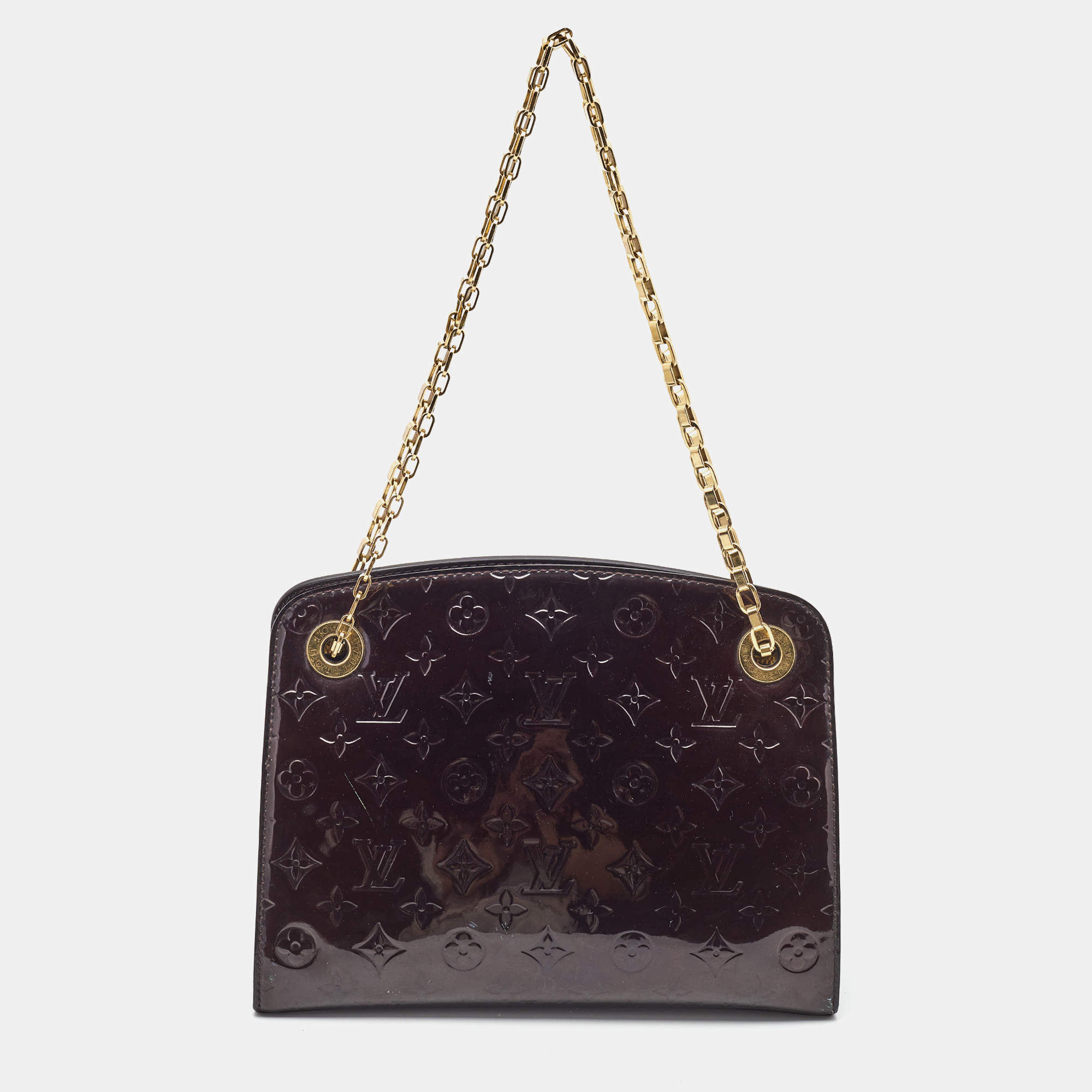 Pre Owned Louis Vuitton Amarante Monogram Vernis Virginia MM Bag              