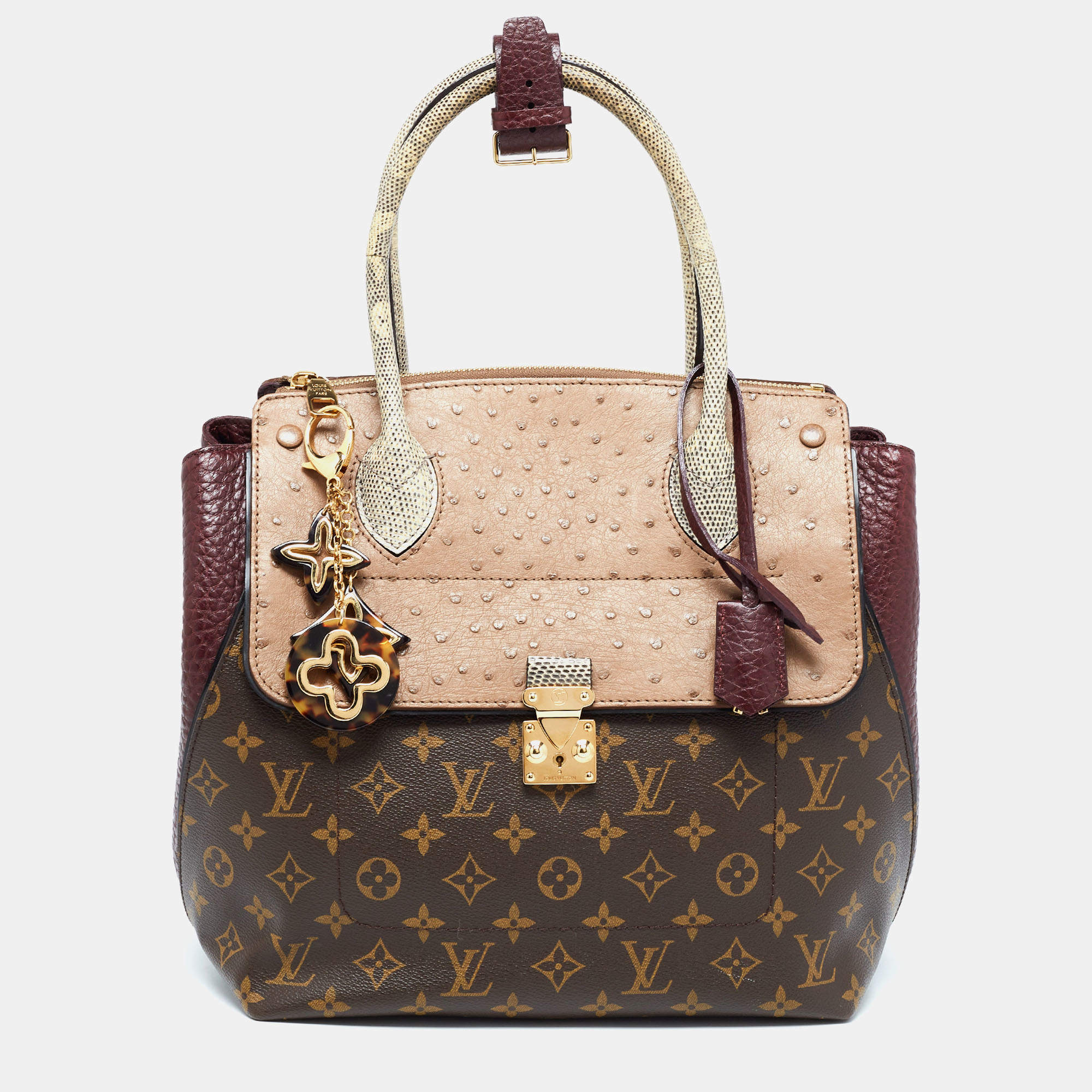 Louis Vuitton Exotique Monogram Lizard,Ostrich and Leather Limited Edition Majestueux MM Bag