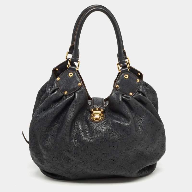 Pre Owned Louis Vuitton Black Monogram Mahina Leather Surya L Bag