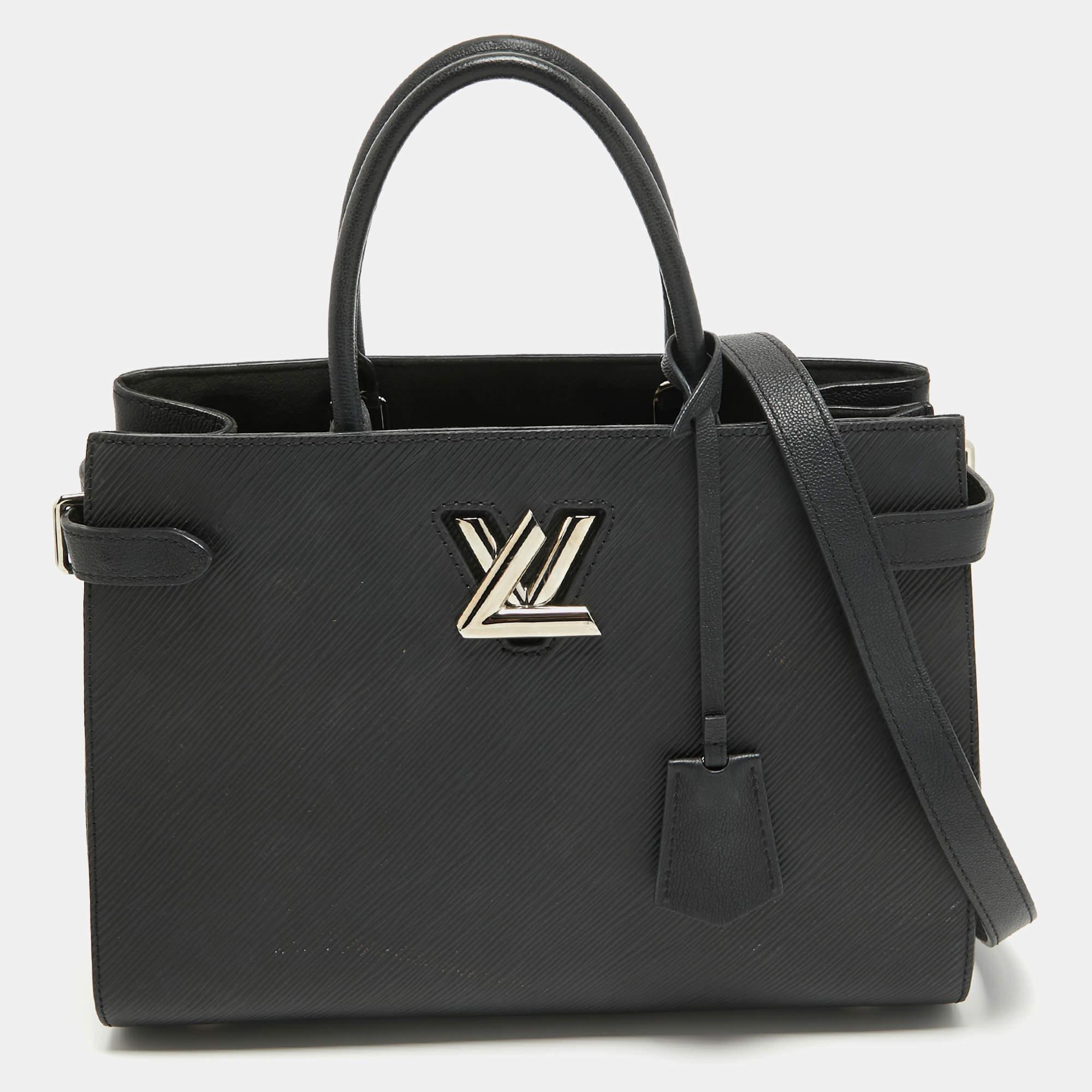 Pre Owned Louis Vuitton Black Epi Leather Twist Tote Bag
