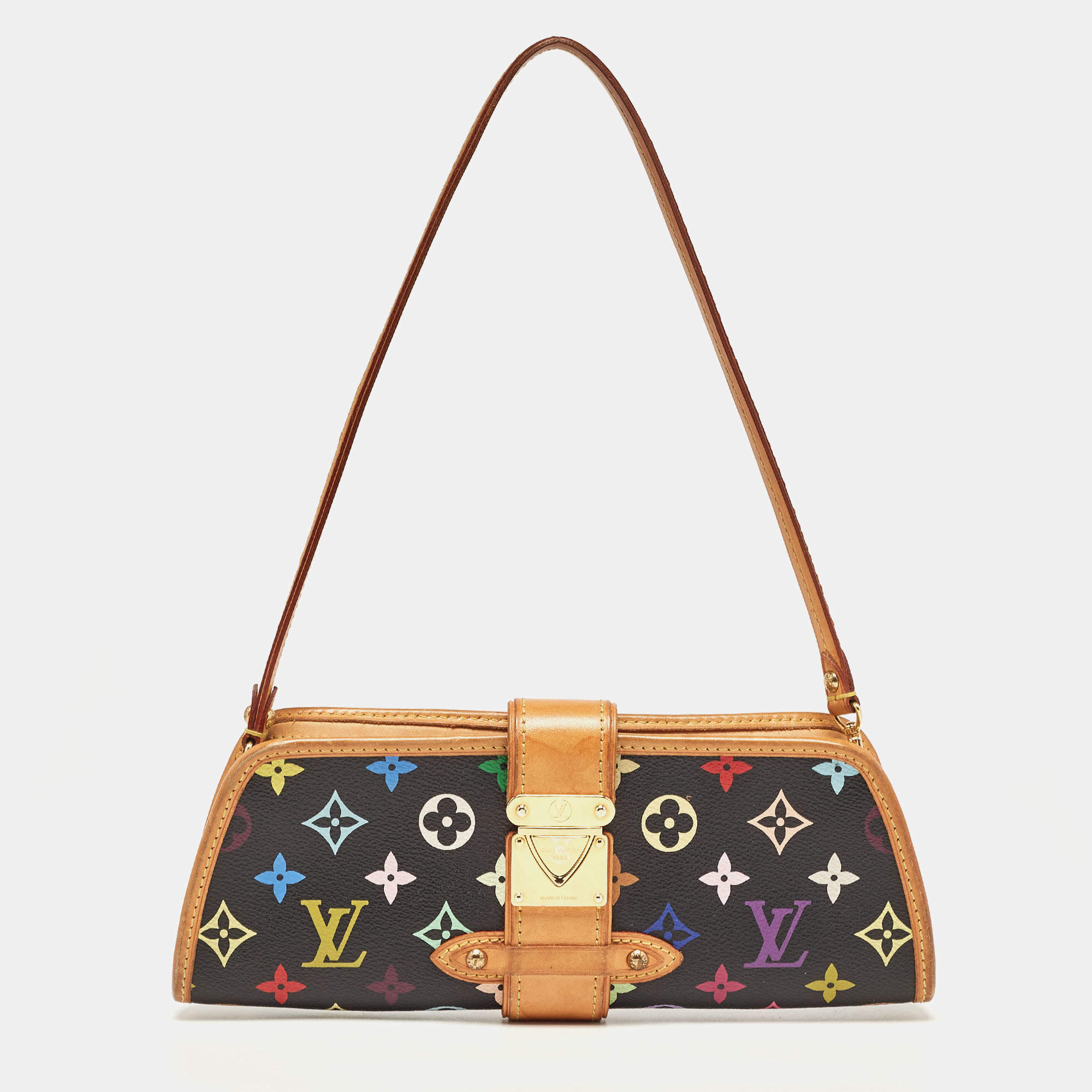 Pre Owned Louis Vuitton Black Monogram Multicolore Canvas Shirley Bag