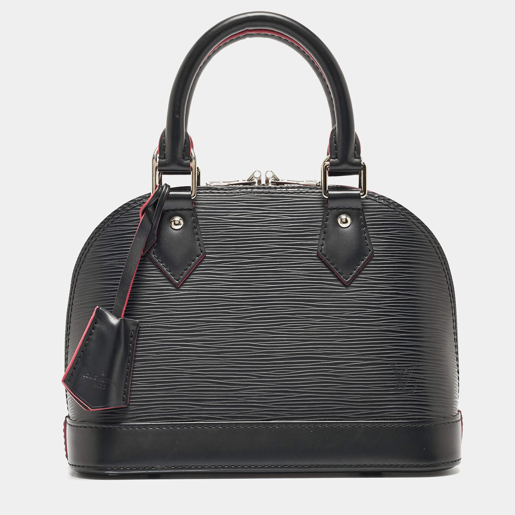 Pre Owned Louis Vuitton Black/Pink Epi Leather Alma BB Bag