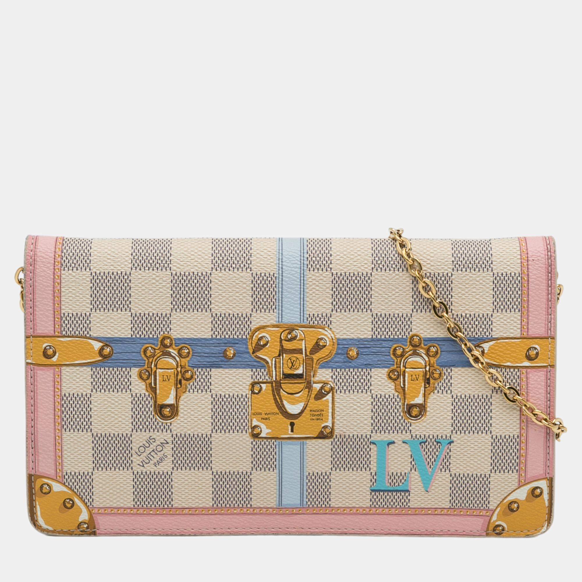 Louis Vuitton Multicolour Damier Azur Summer Trunks Pochette Weekend