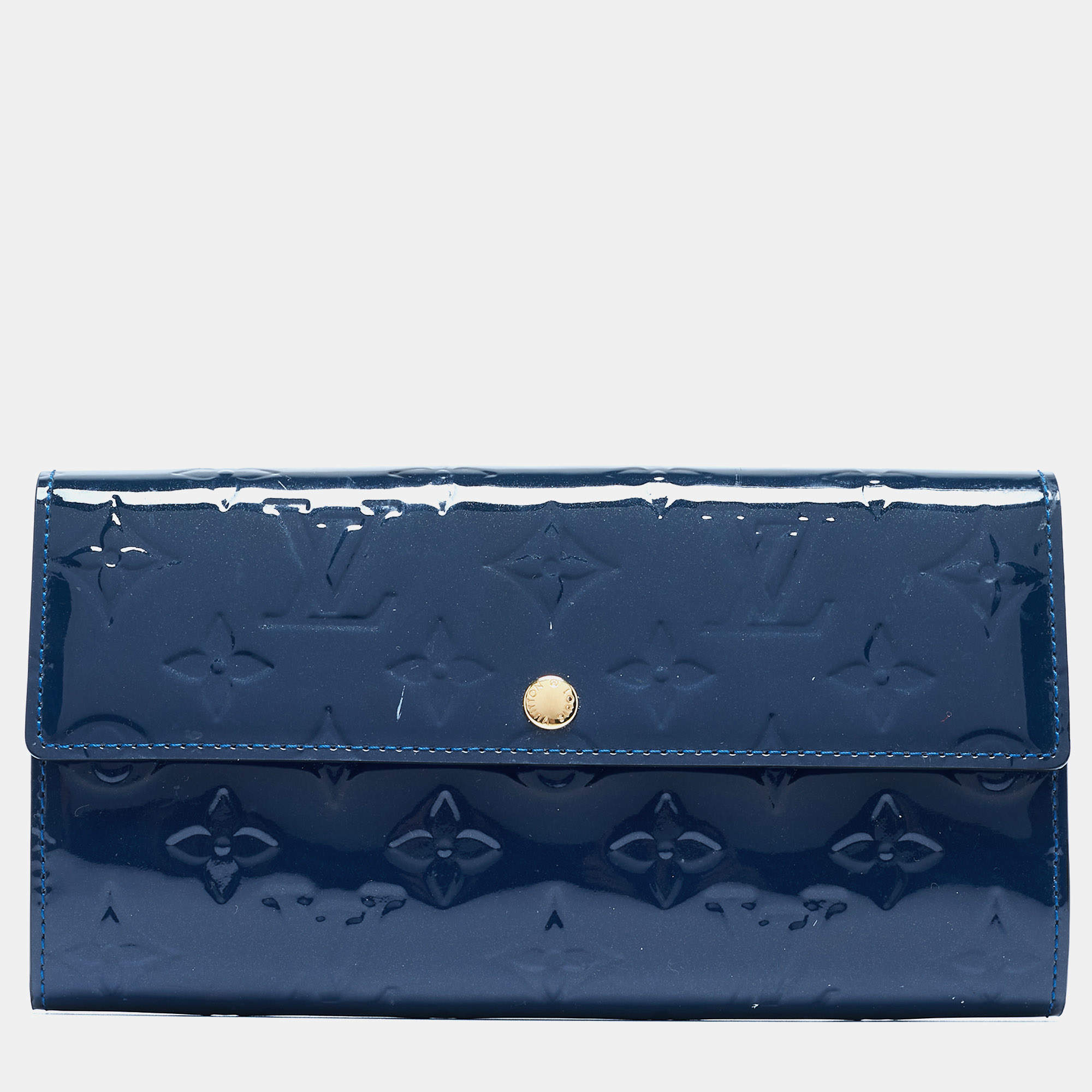 Louis Vuitton Grand Blue Monogram Vernis Sarah Wallet