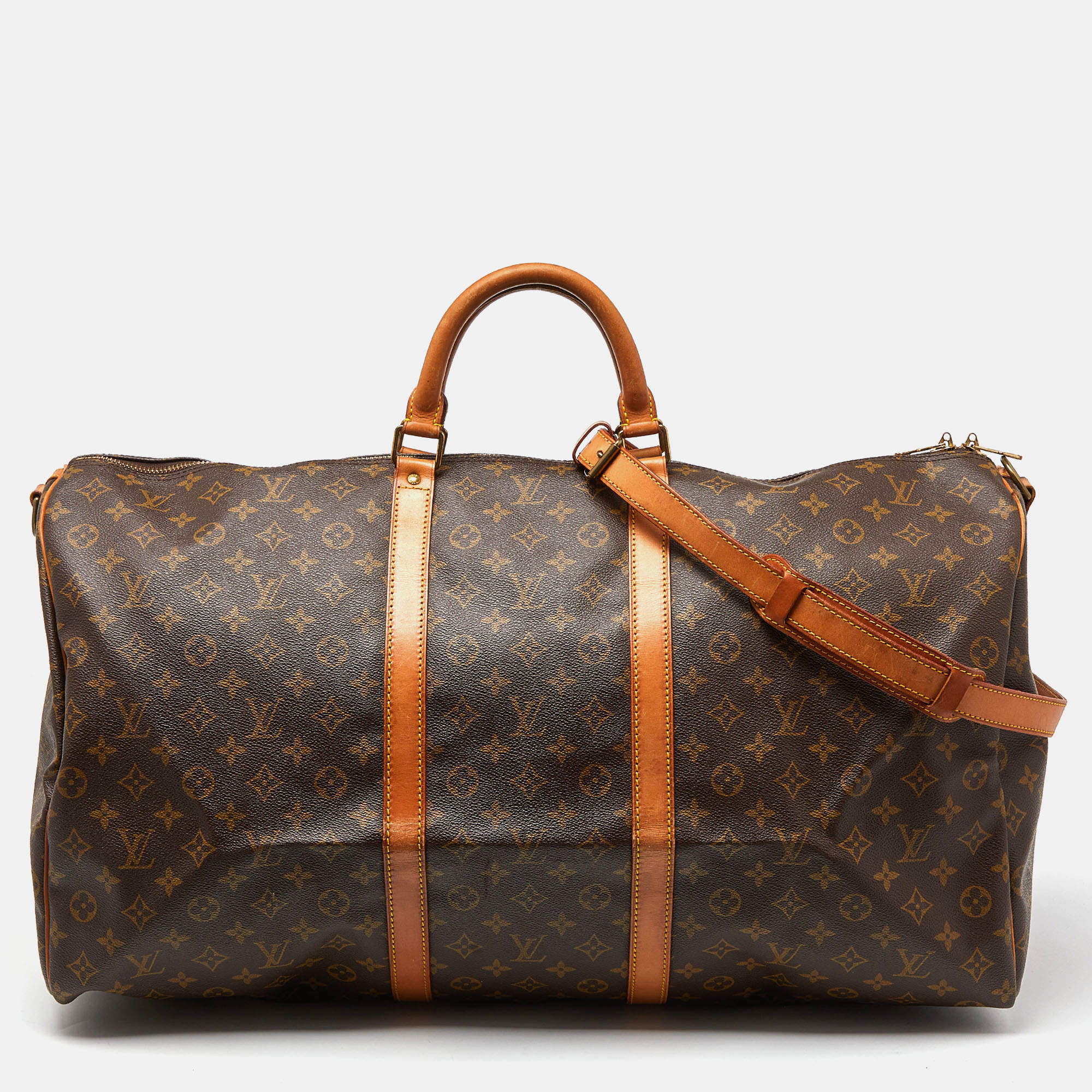 مملوكة مسبقًا Louis Vuitton Monogram Canvas Keepall Bandouliere 60 Bag