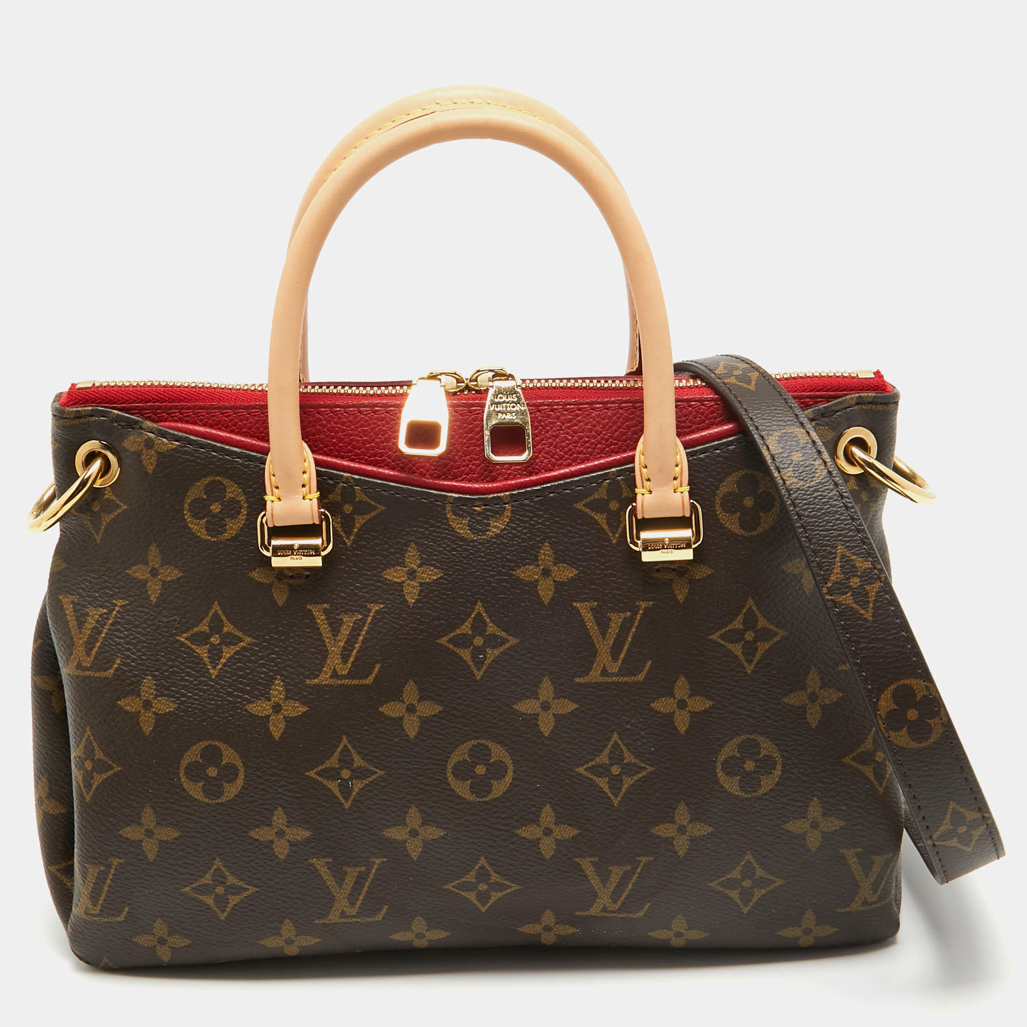 Pre Owned Louis Vuitton Cerise Monogram Canvas Pallas BB Bag