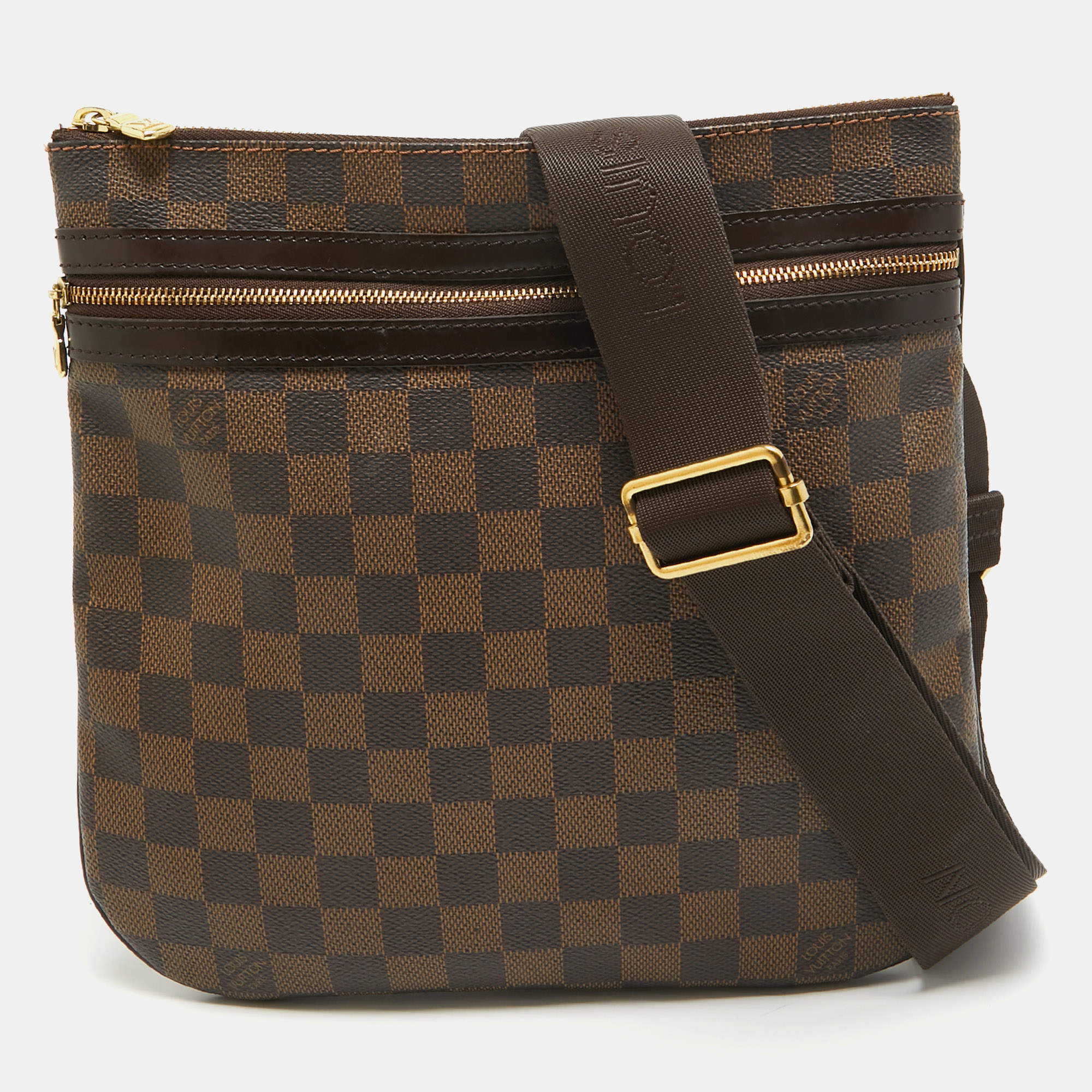 Pre Owned Louis Vuitton Damier Ebene Canvas Pochette Bosphore Bag