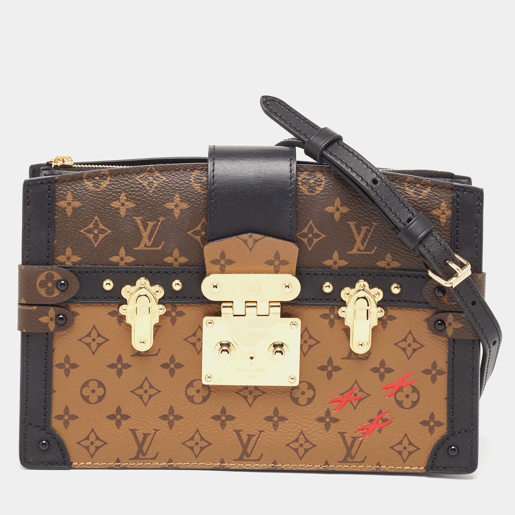 Pre Owned Louis Vuitton Reverse Monogram Canvas Trunk Clutch Bag