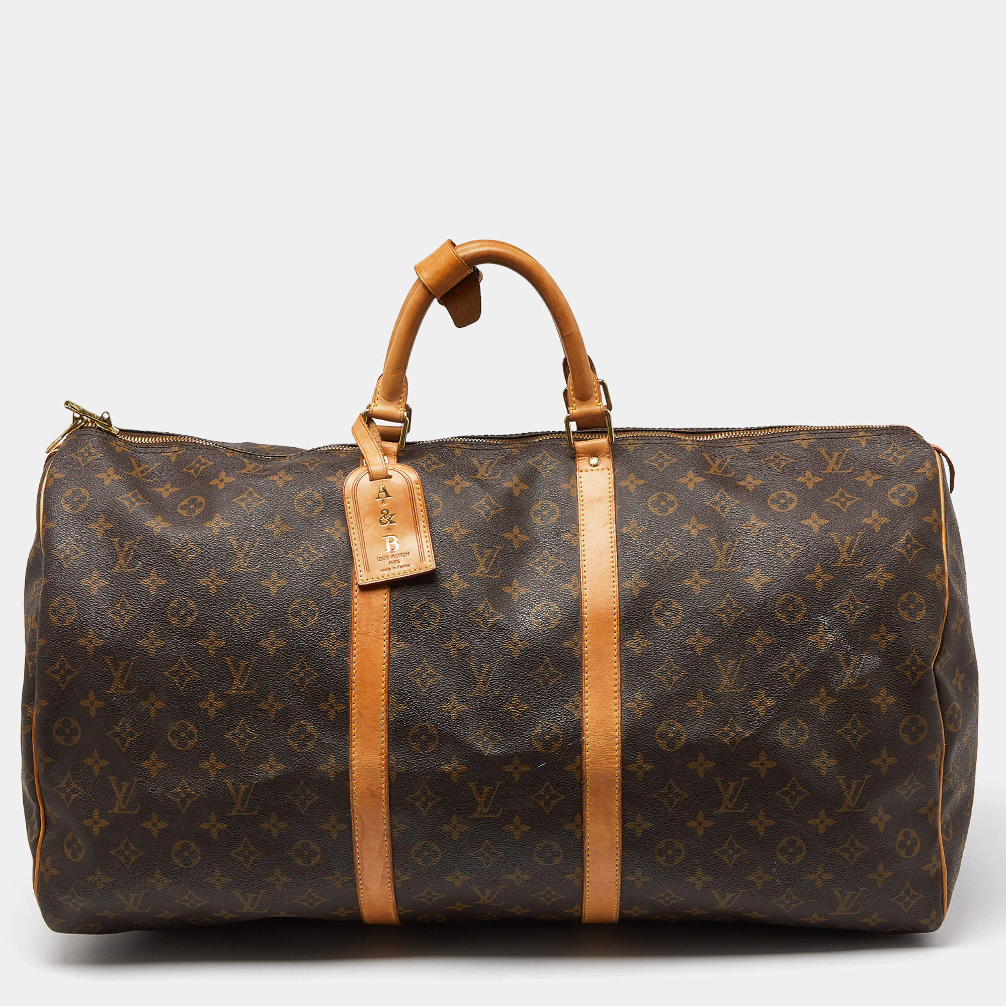 Pre Owned Louis Vuitton Monogram Canvas Keepall Bandouliere 60 Bag