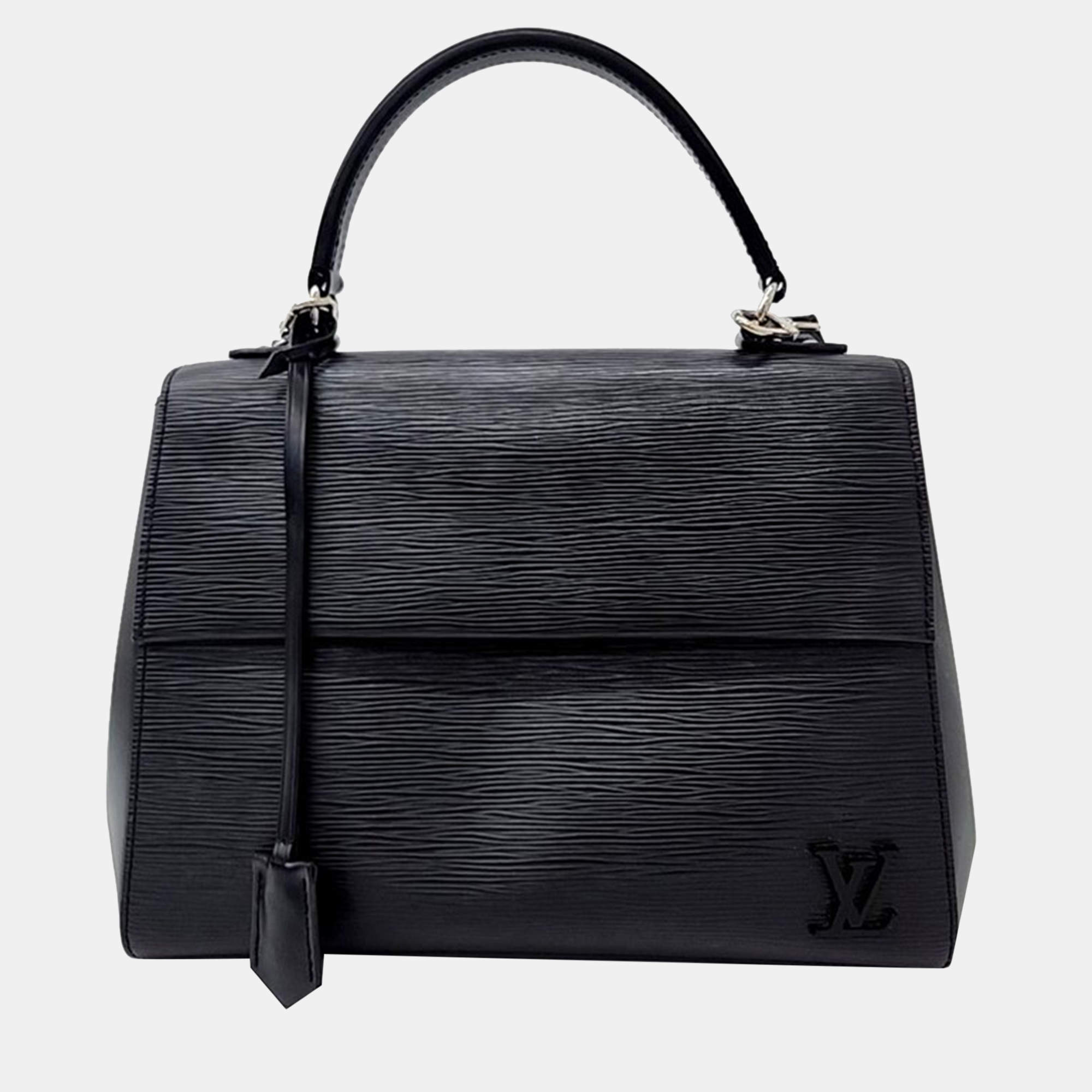 Pre Owned Louis Vuitton Black Epi Leather Cluny MM Top Handle Bag