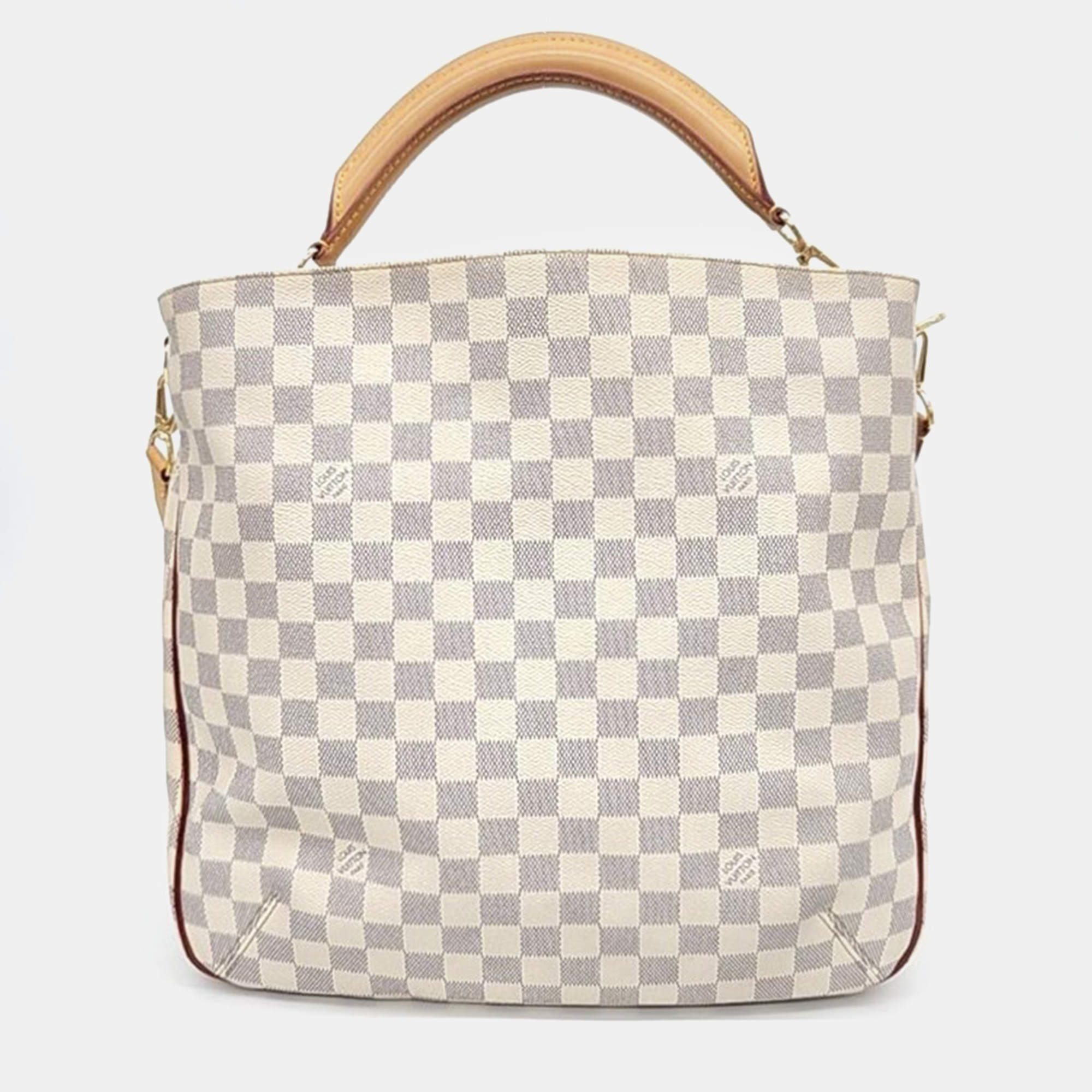 Pre Owned Louis Vuitton White Damier Azur Handbag
