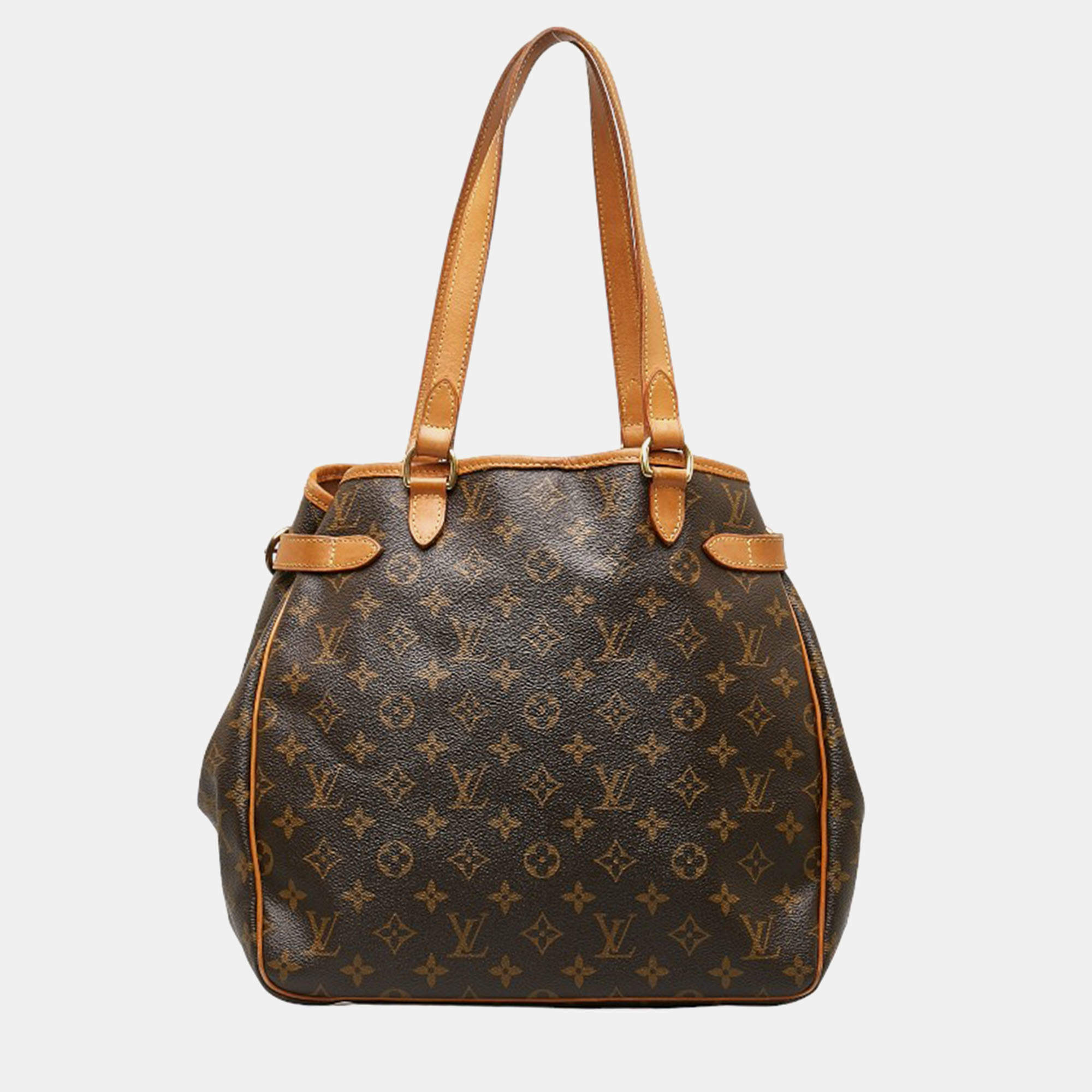 Pre Owned Louis Vuitton Brown Canvas Monogram Batignolles Vertical  Bag