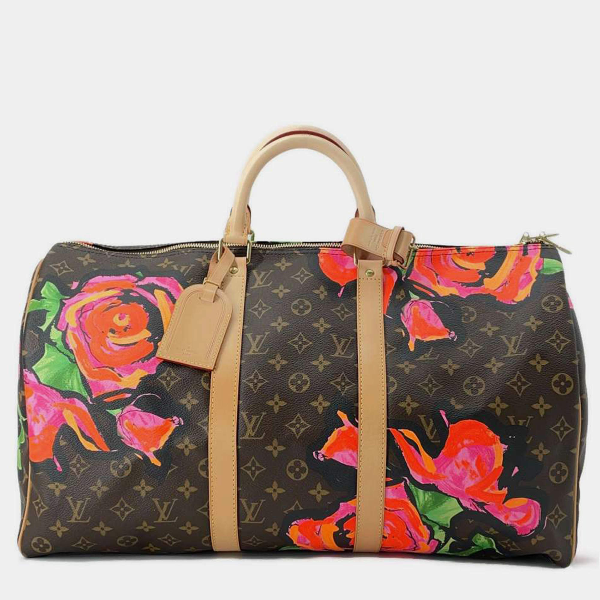 LOUIS VUITTON  Pink/Brown  Monogram Rose Keepall Duffel Bag