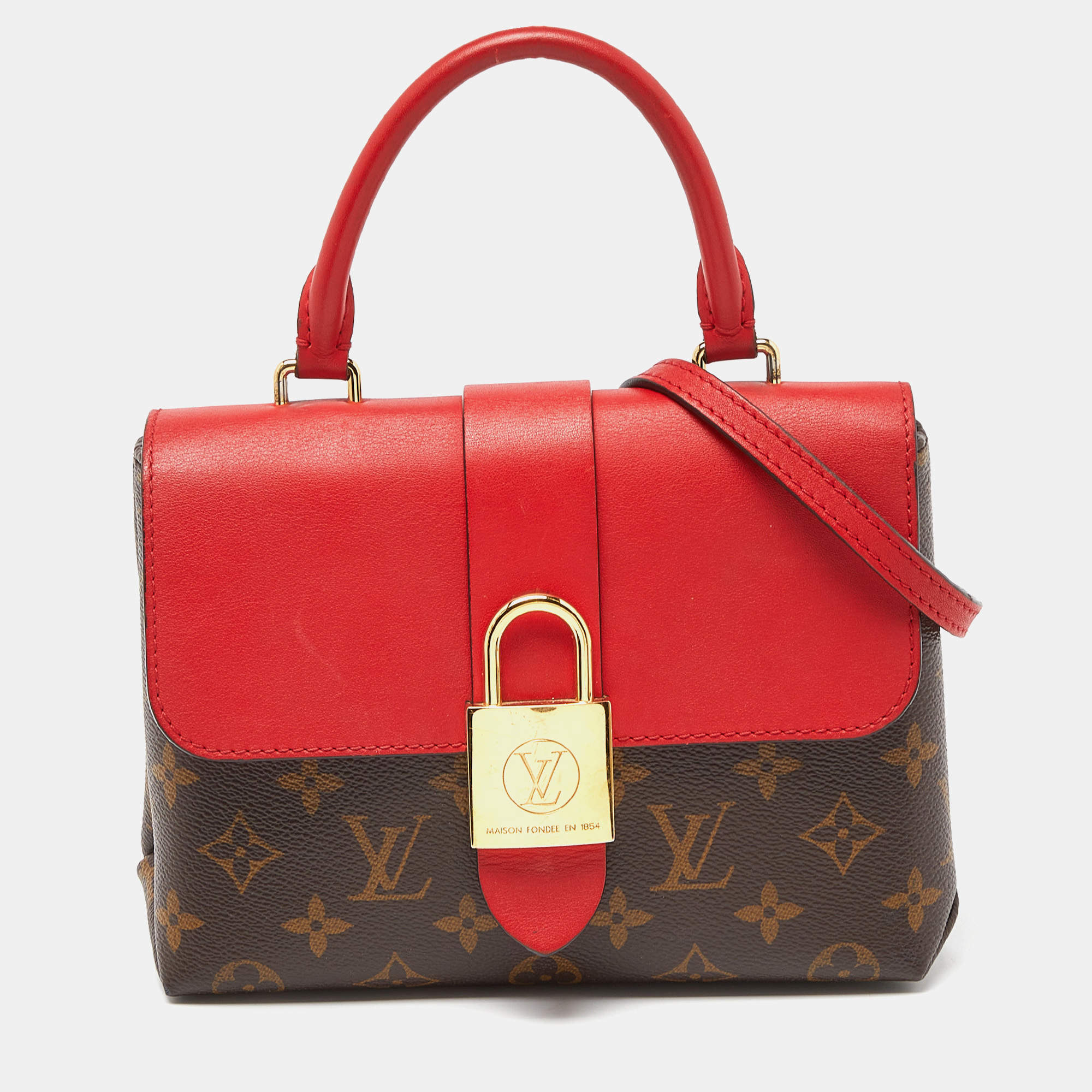 Pre Owned Louis Vuitton Coquelicot Monogram Canvas Locky BB Bag