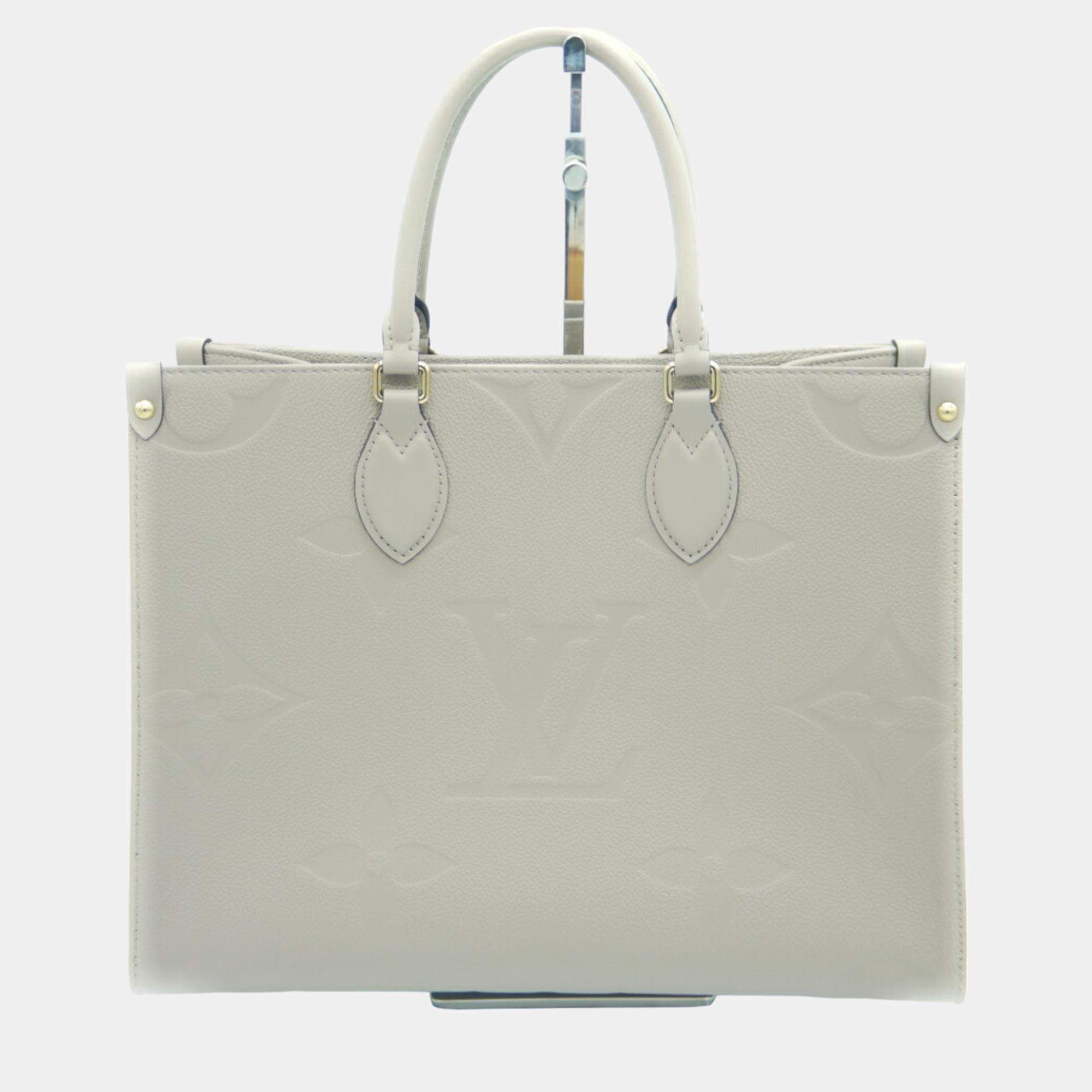 Louis Vuitton White Leather Small Onthego Tote