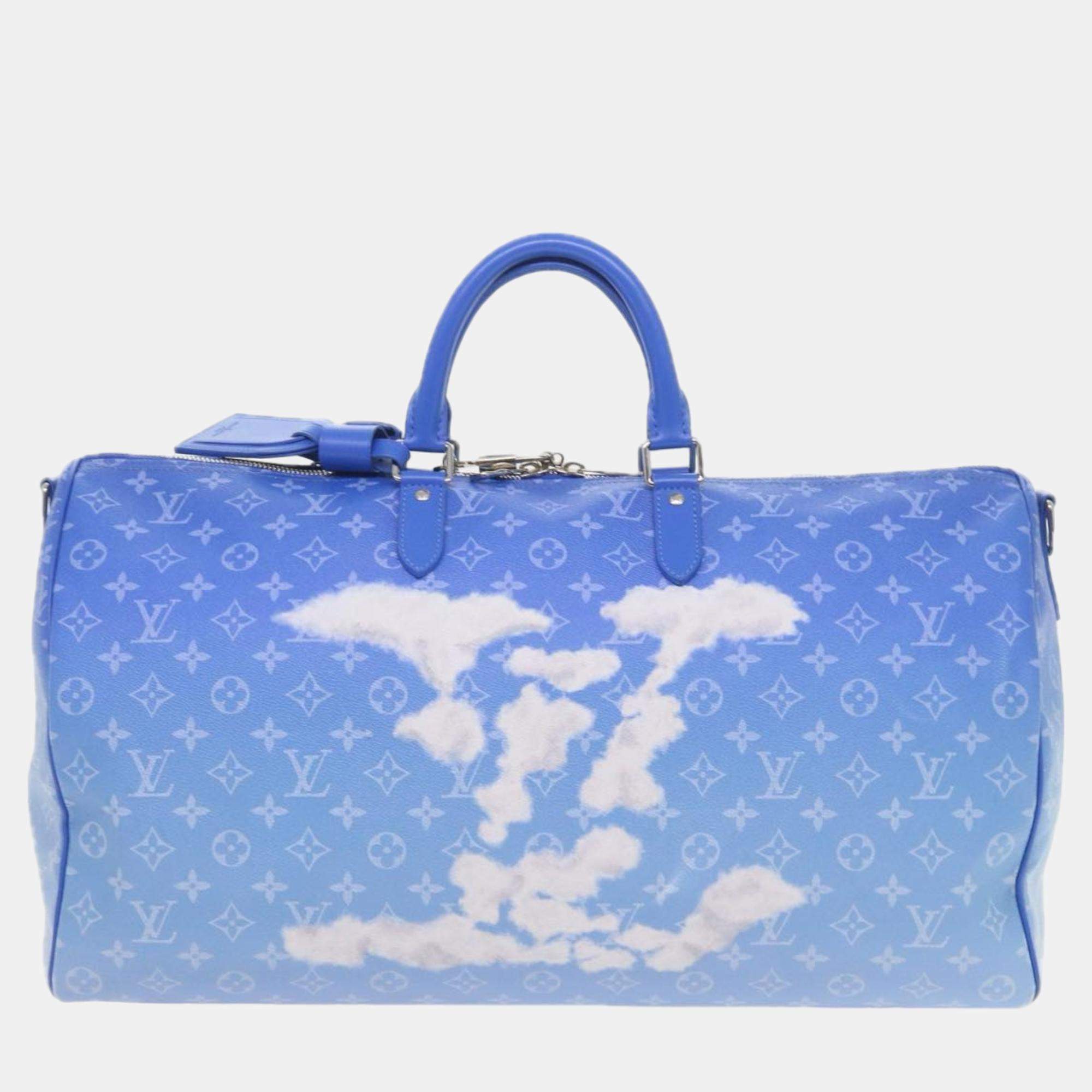 Lv duffle bag blue on sale