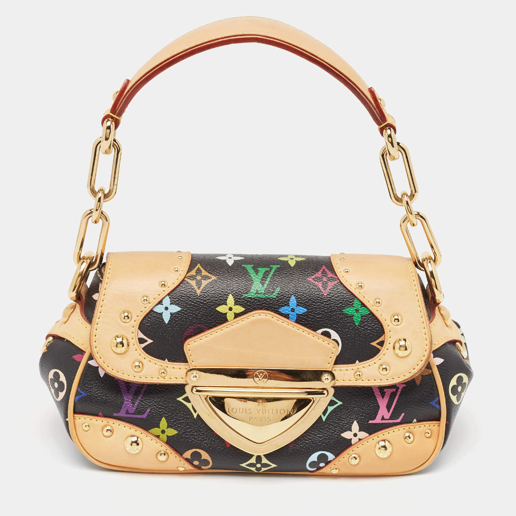 Pre Owned Louis Vuitton Black Monogram Multicolore Canvas Marilyn Bag