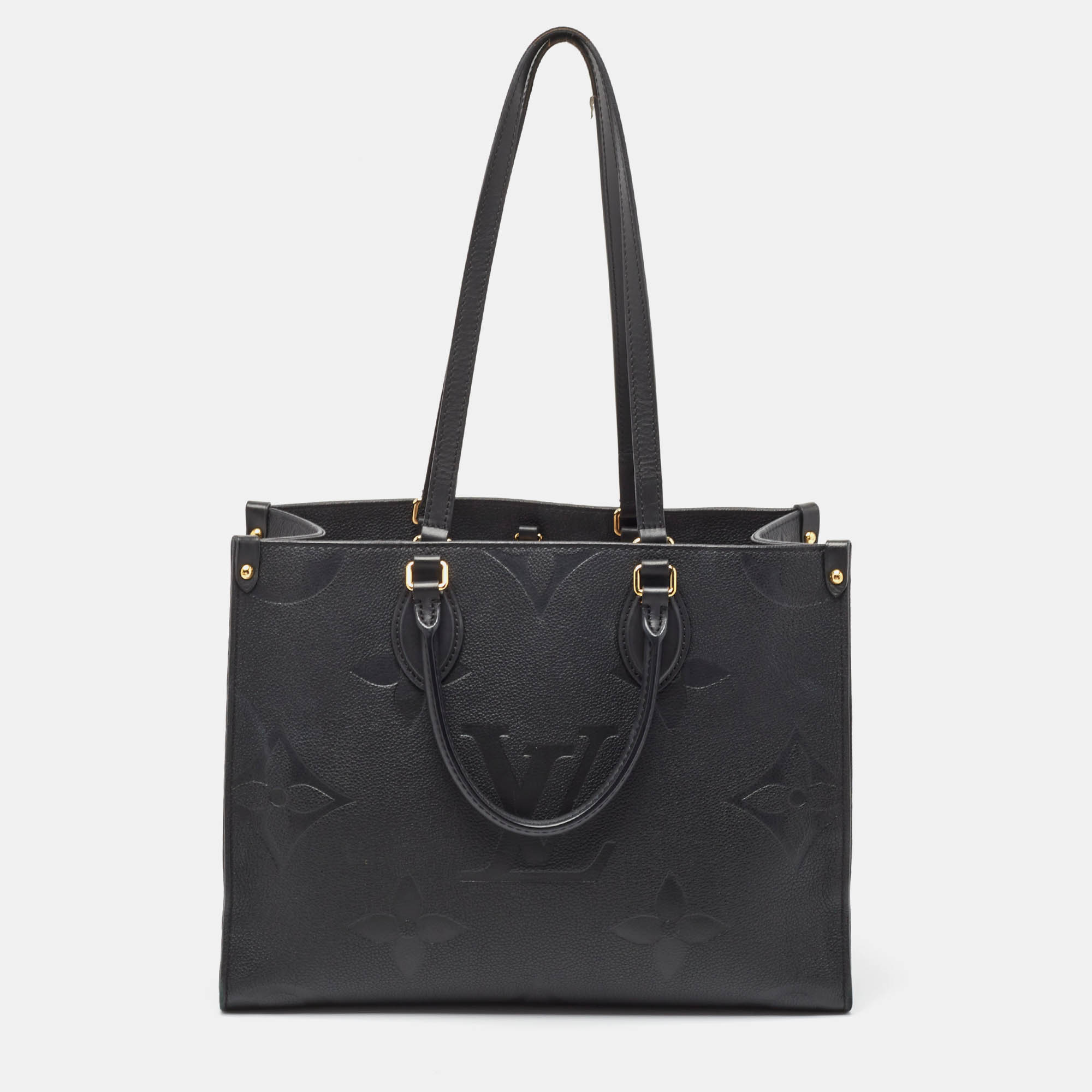 Pre Owned Louis Vuitton Black Monogram Giant Empreinte Leather Onthego MM Bag