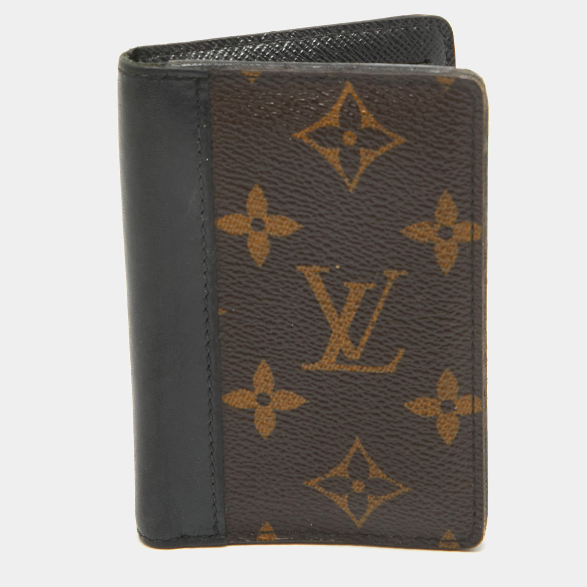 Pre Owned Louis Vuitton Black Monogram Canvas Pocket Organizer 