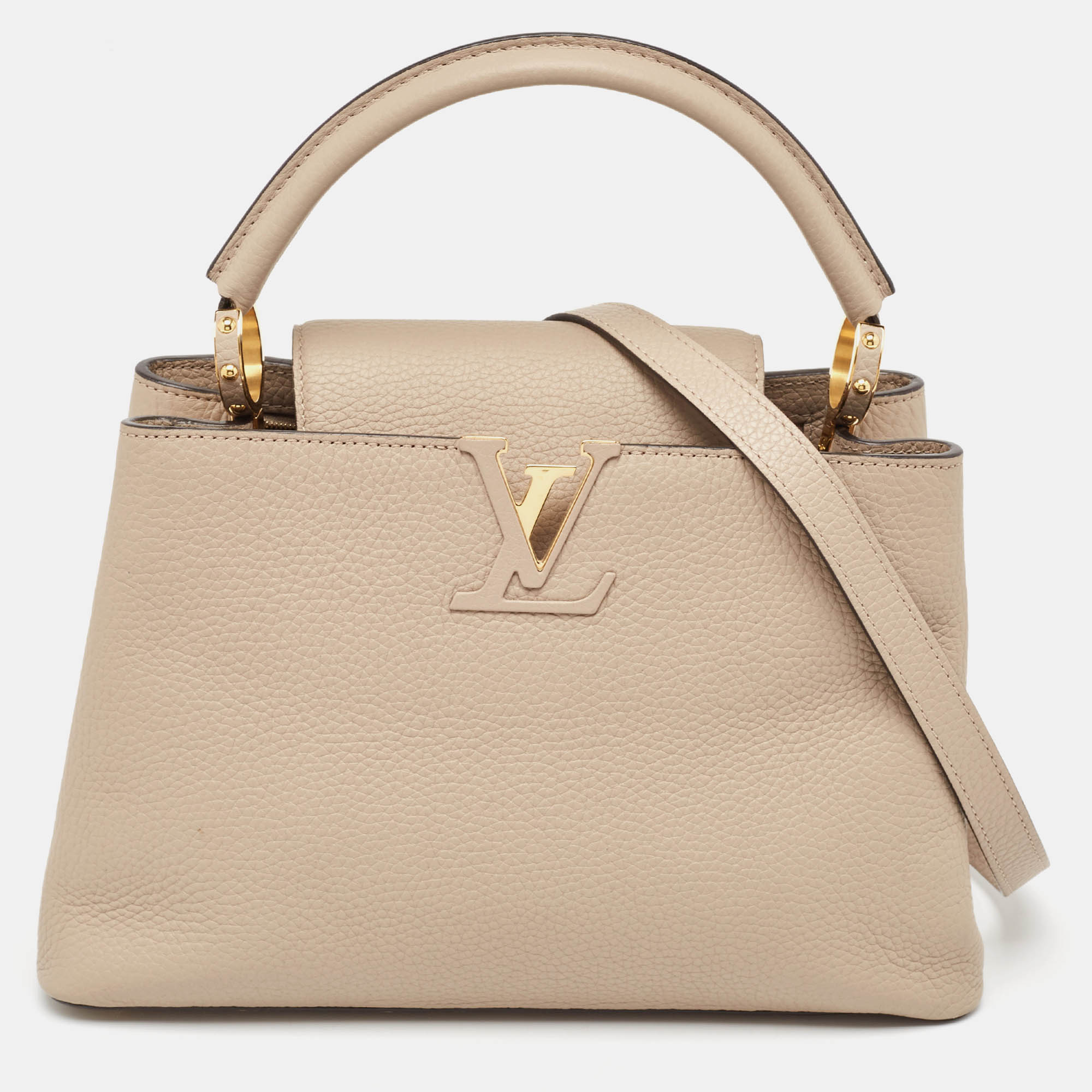 Pre Owned Louis Vuitton Galet Taurillon Leather Capucines PM Bag