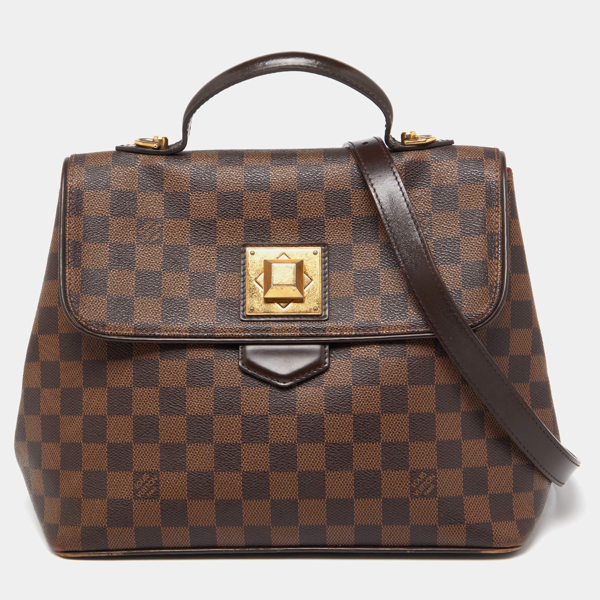 Pre Owned Louis Vuitton Damier Ebene Canvas Bergamo MM Bag