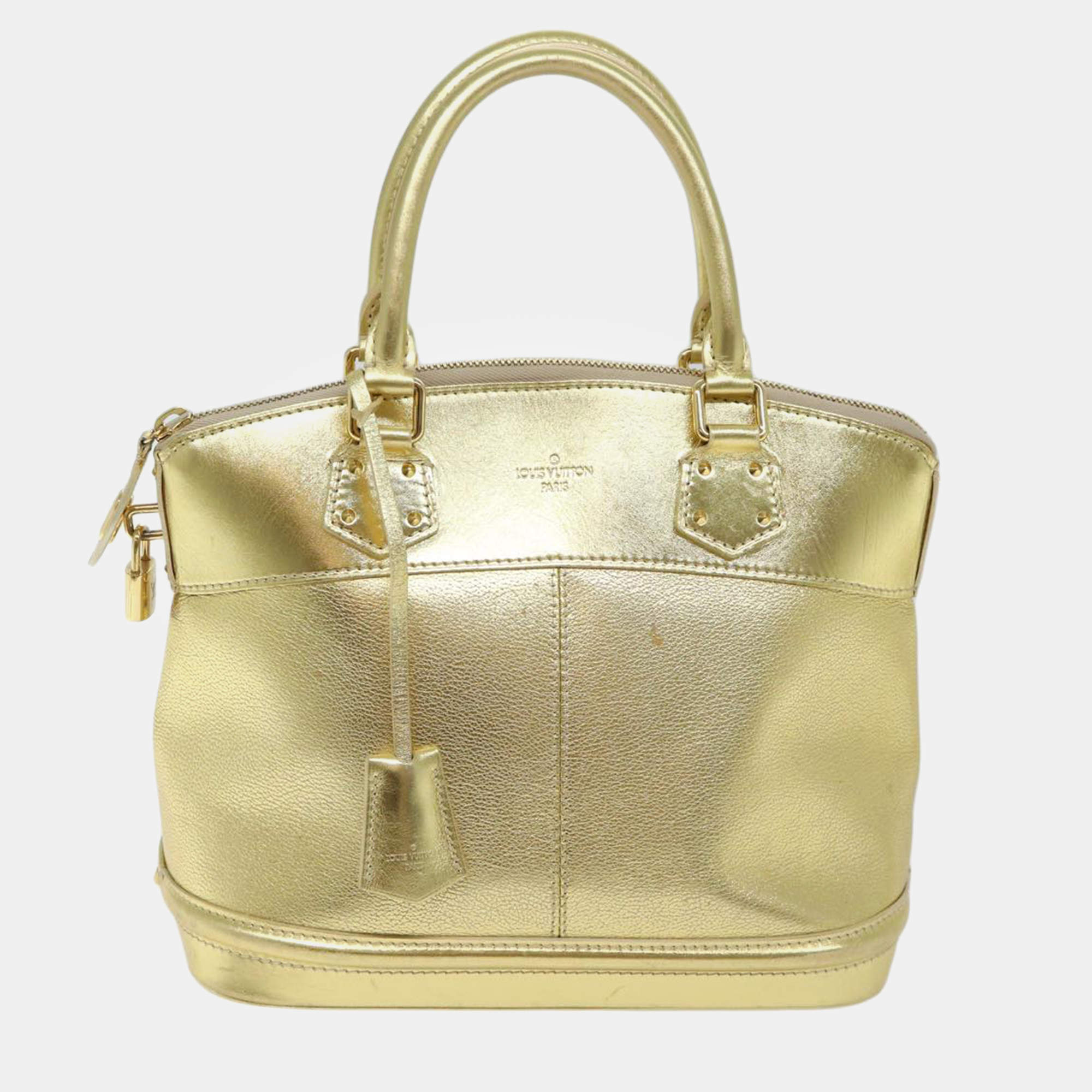 Louis Vuitton Gold Leather Suhali Lockit GM Satchel bag