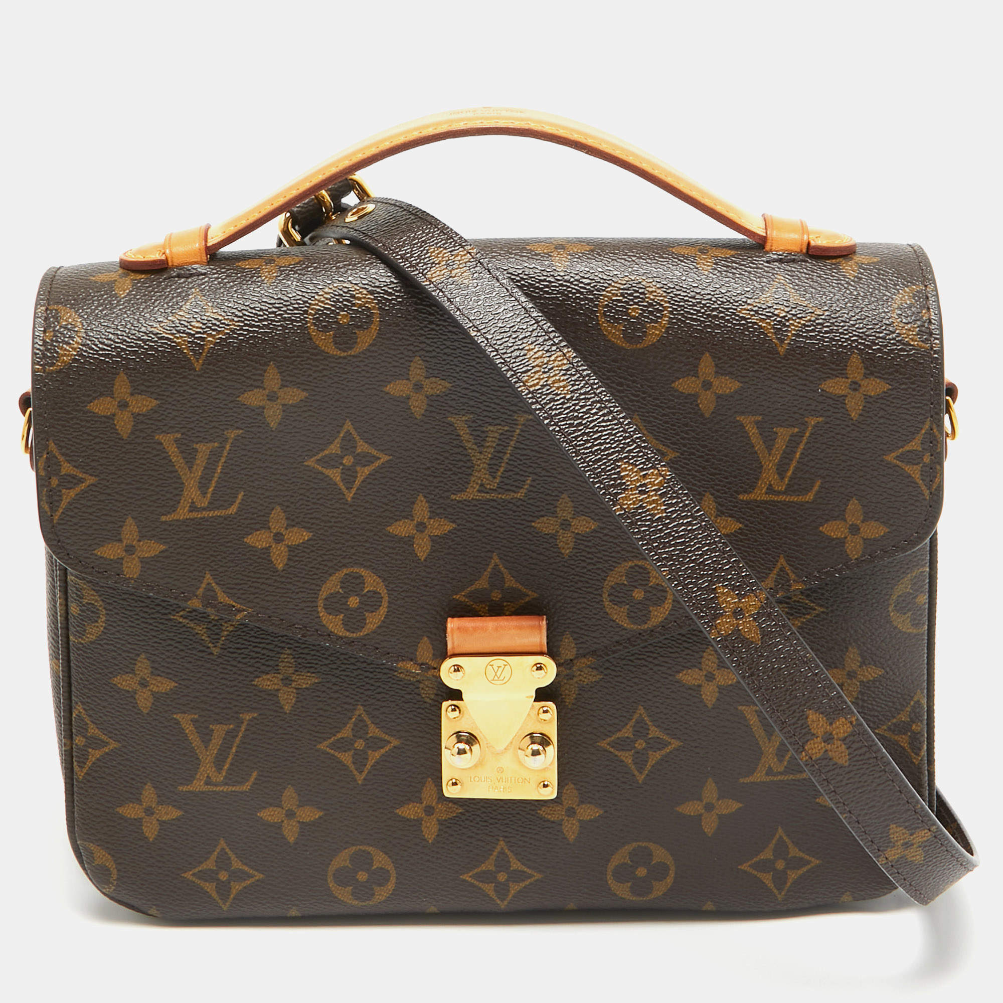 Pre Owned Louis Vuitton Monogram Canvas Pochette Metis Bag